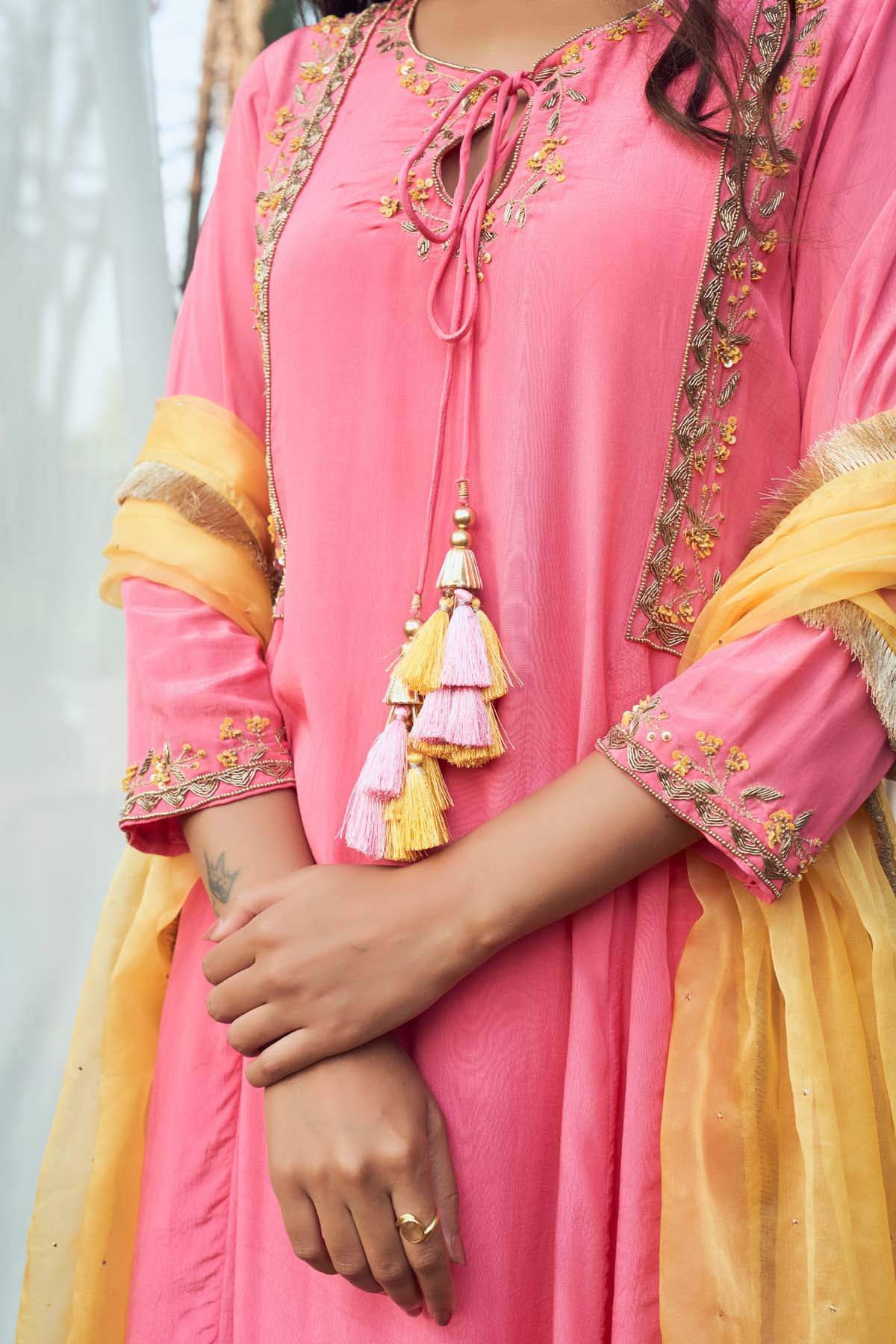 Eccentric Pink Anarkali Set