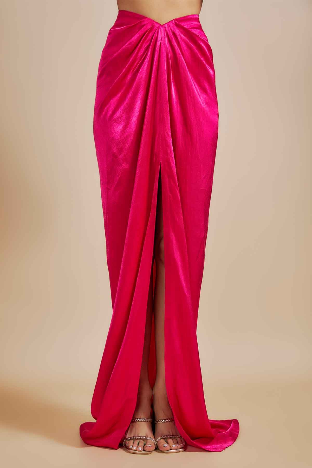 Pink Embroidered Blazer & Skirt