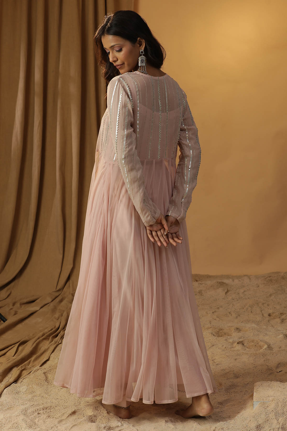 Pink Embroidered Jacket & Dress