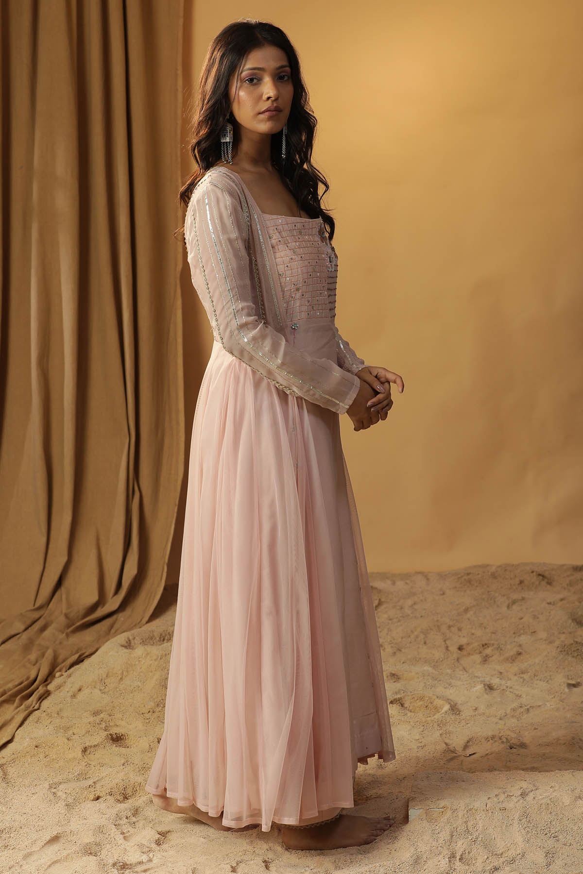 Pink Embroidered Jacket & Dress