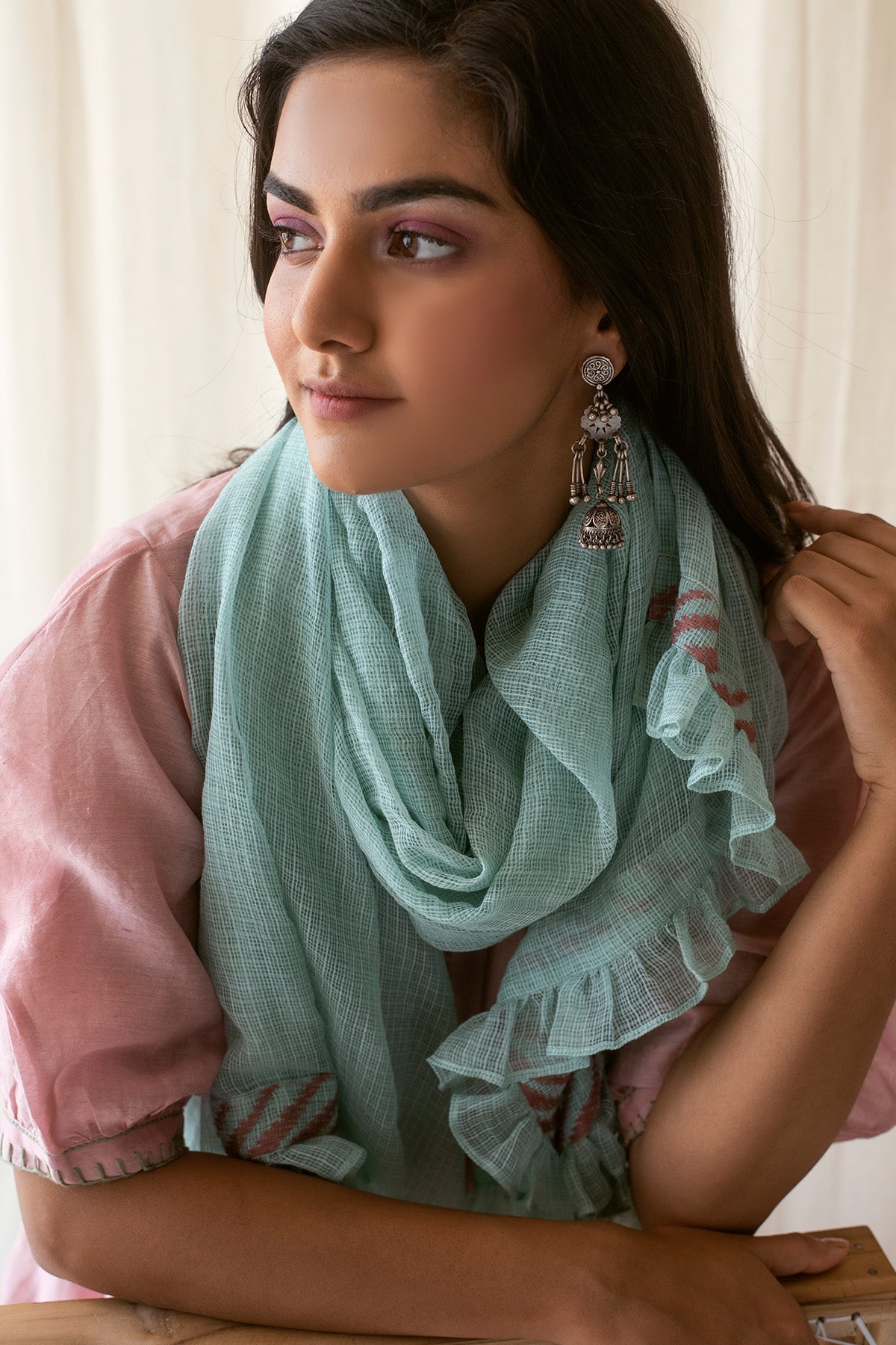 Pink Embroidered Kurta & Dupatta