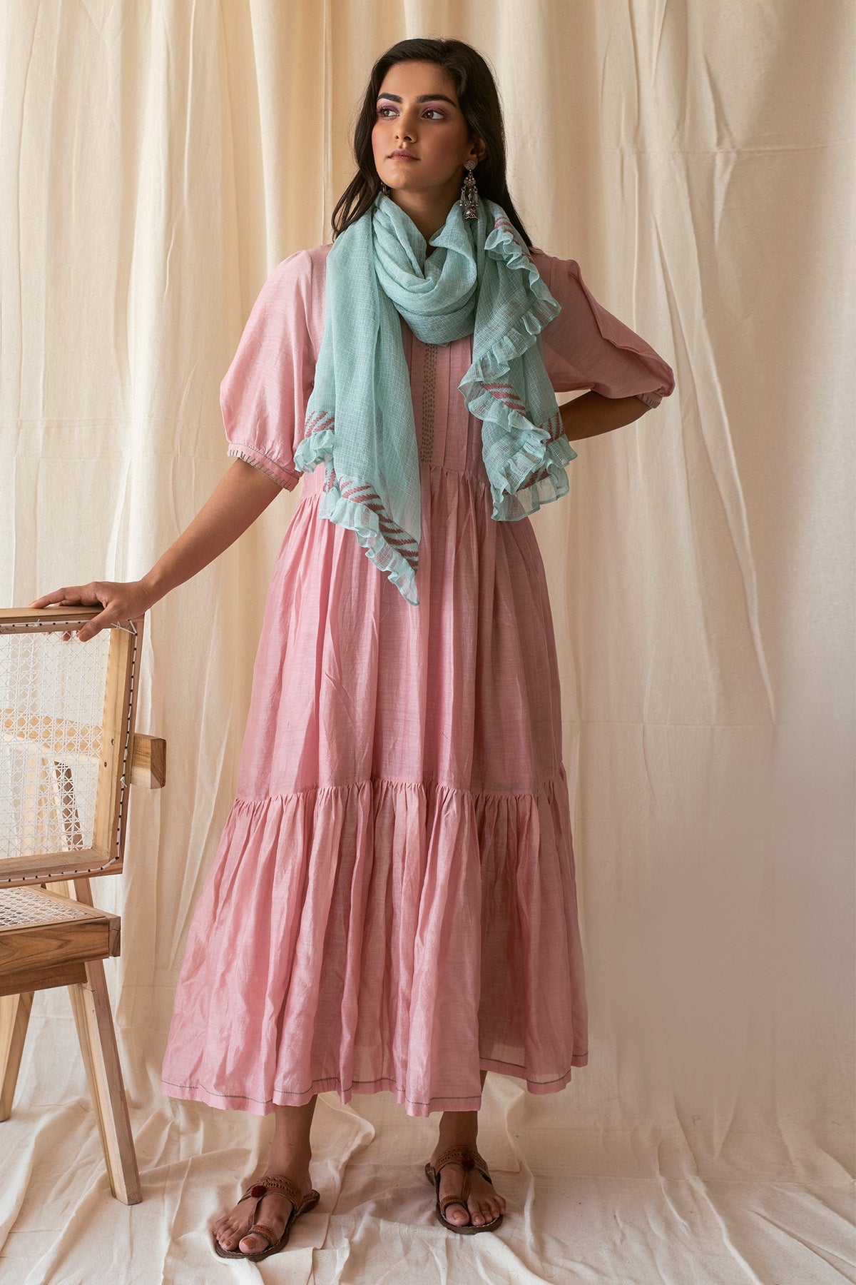 Buy Pink Embroidered Kurta & Dupatta by Taro India for Women online at ScrollnShops