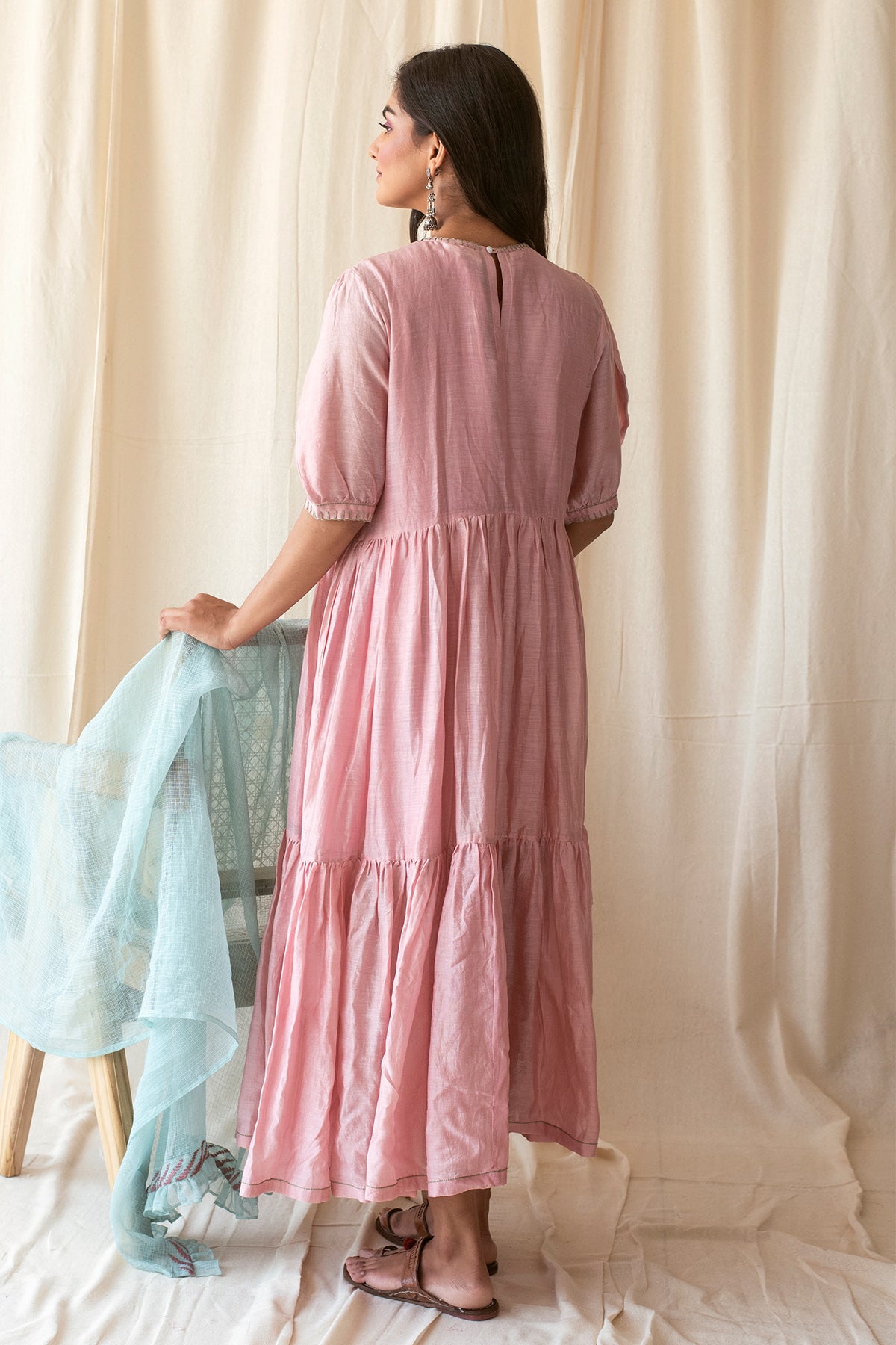 Pink Embroidered Kurta & Dupatta