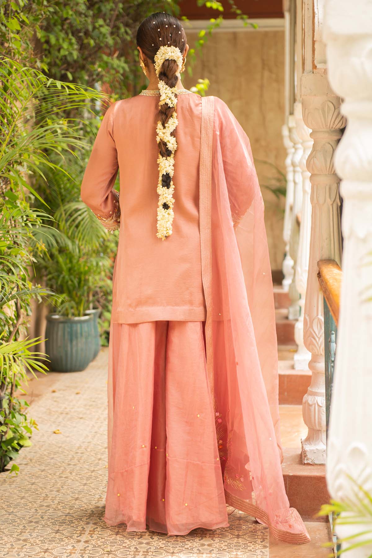 Old Rose Embroidered Kurta Set