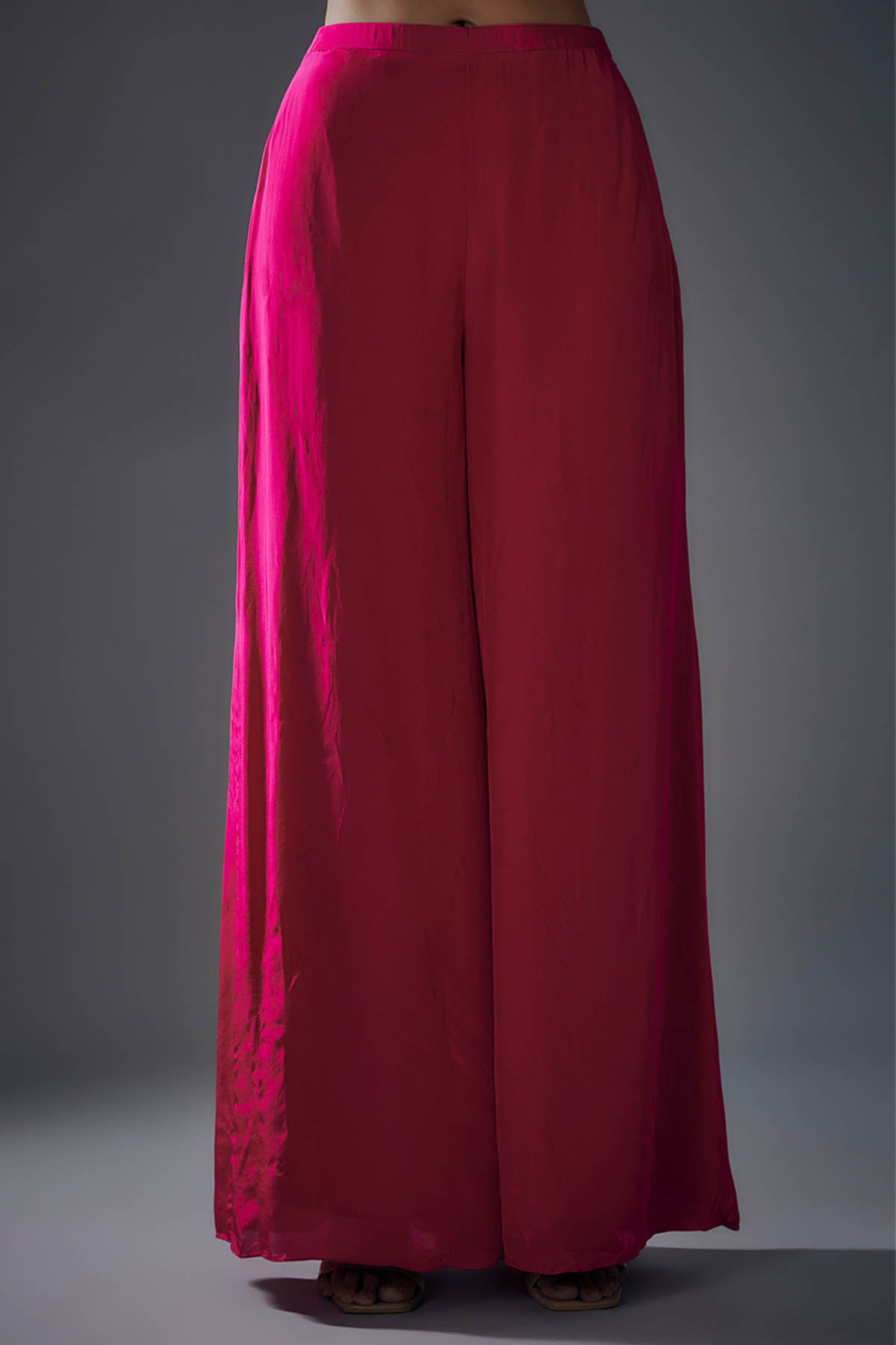 Pink Embroidered Palazzo Set