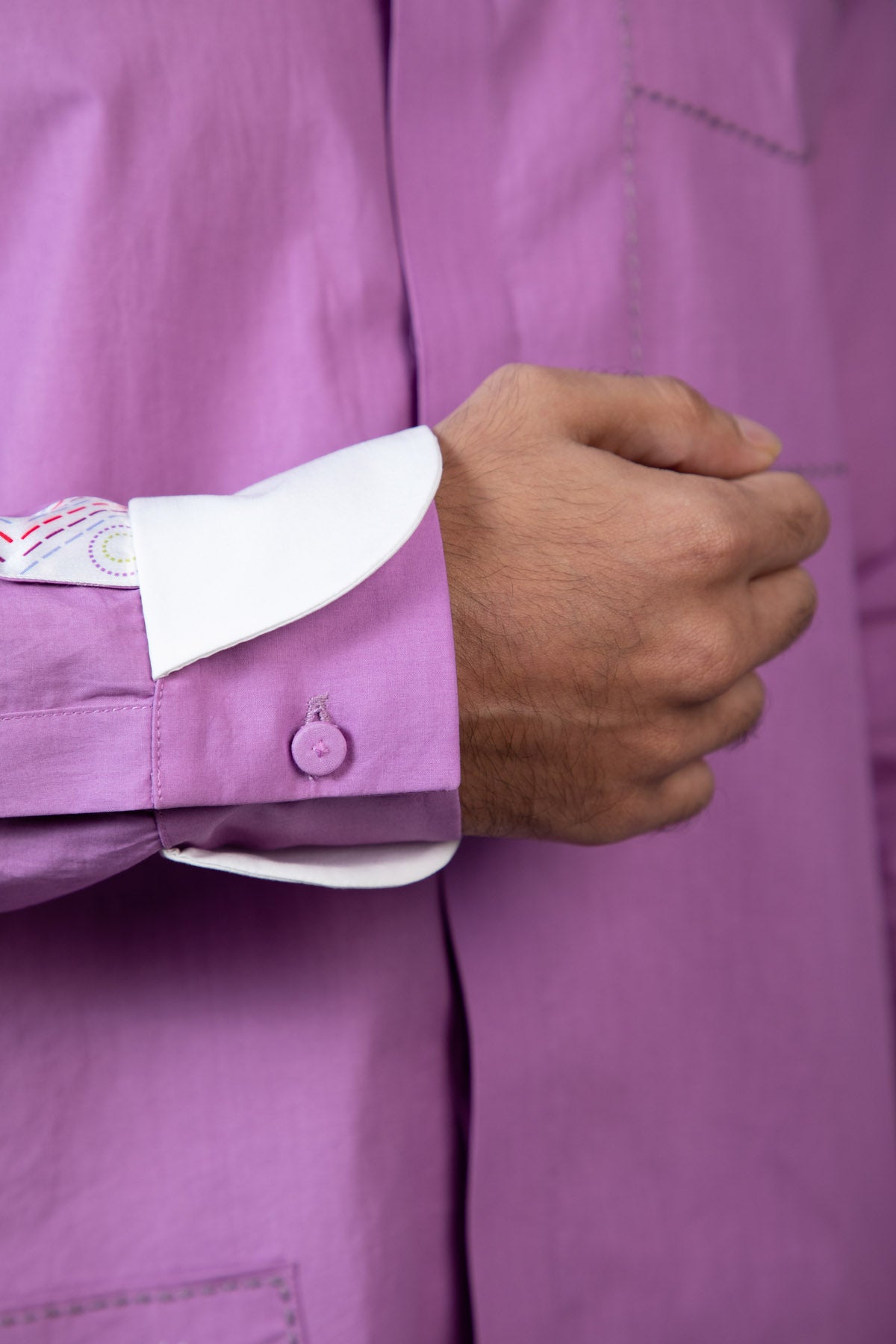 Pink Embroidered Pocket Shirt