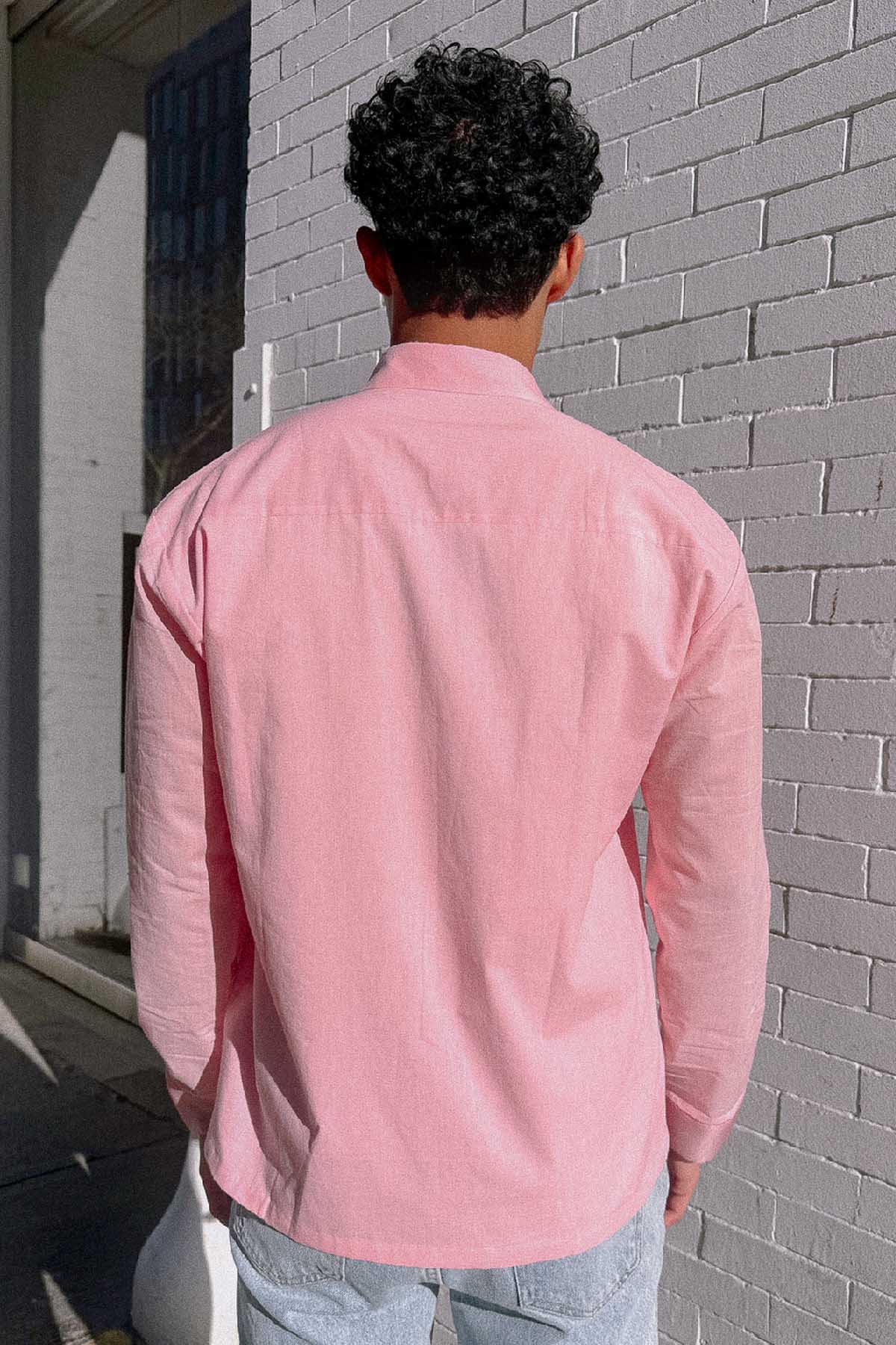 Pink Embroidered Relaxed Shirt