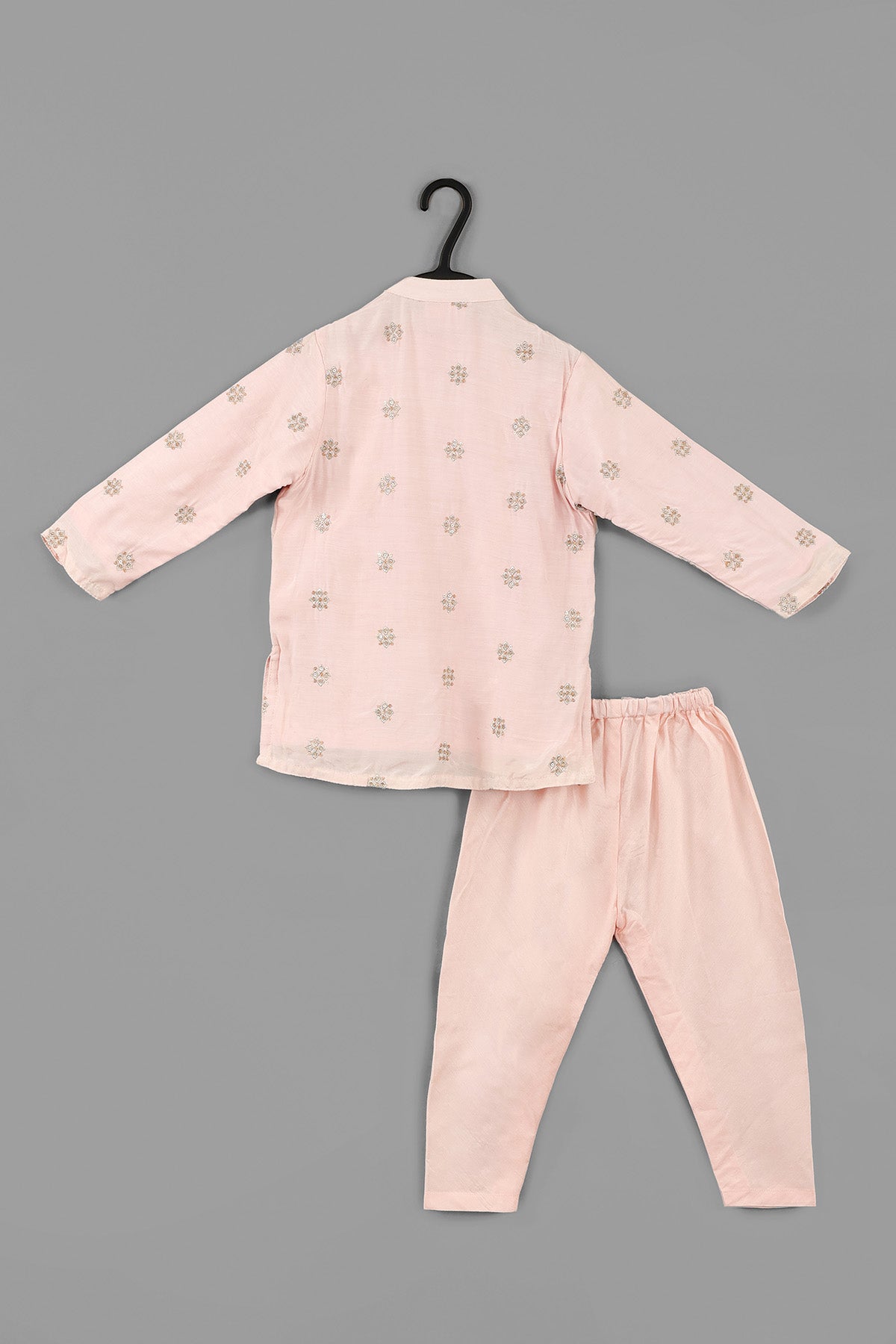 Pink Embroidered Zari Kurta Set