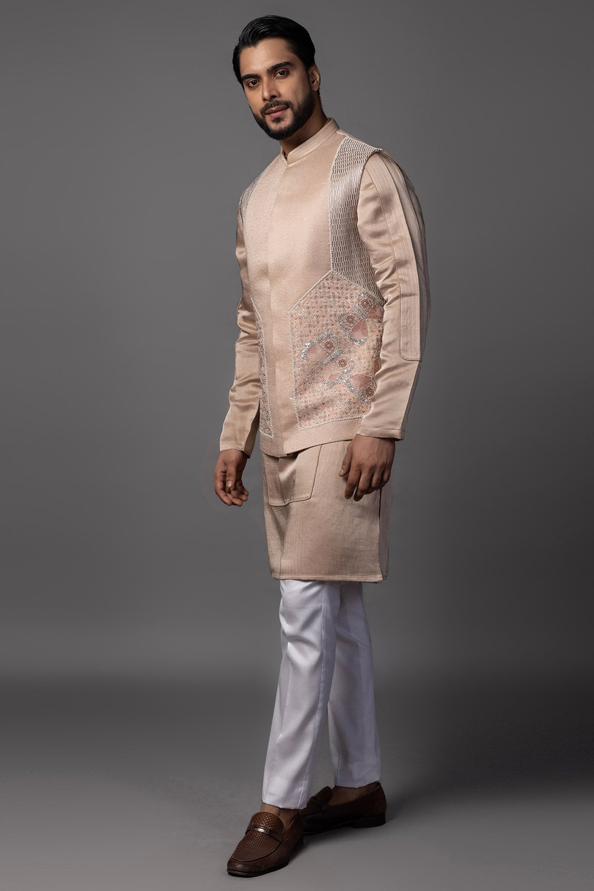 Pink Embroidery Work Kurta Set