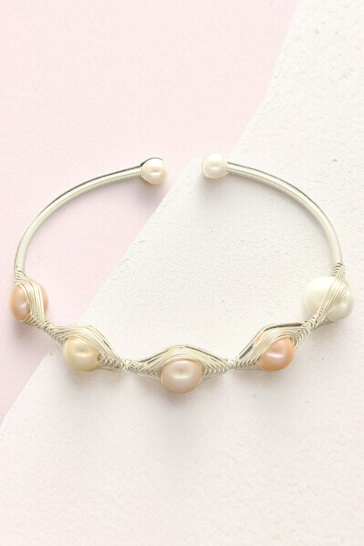 Buy Pink Five Pearl Round Bracelet for women by J Pearls online available at scrollnshops