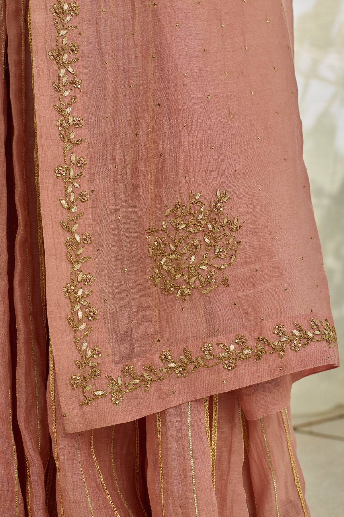 Pink Floral Gota Lehenga Set