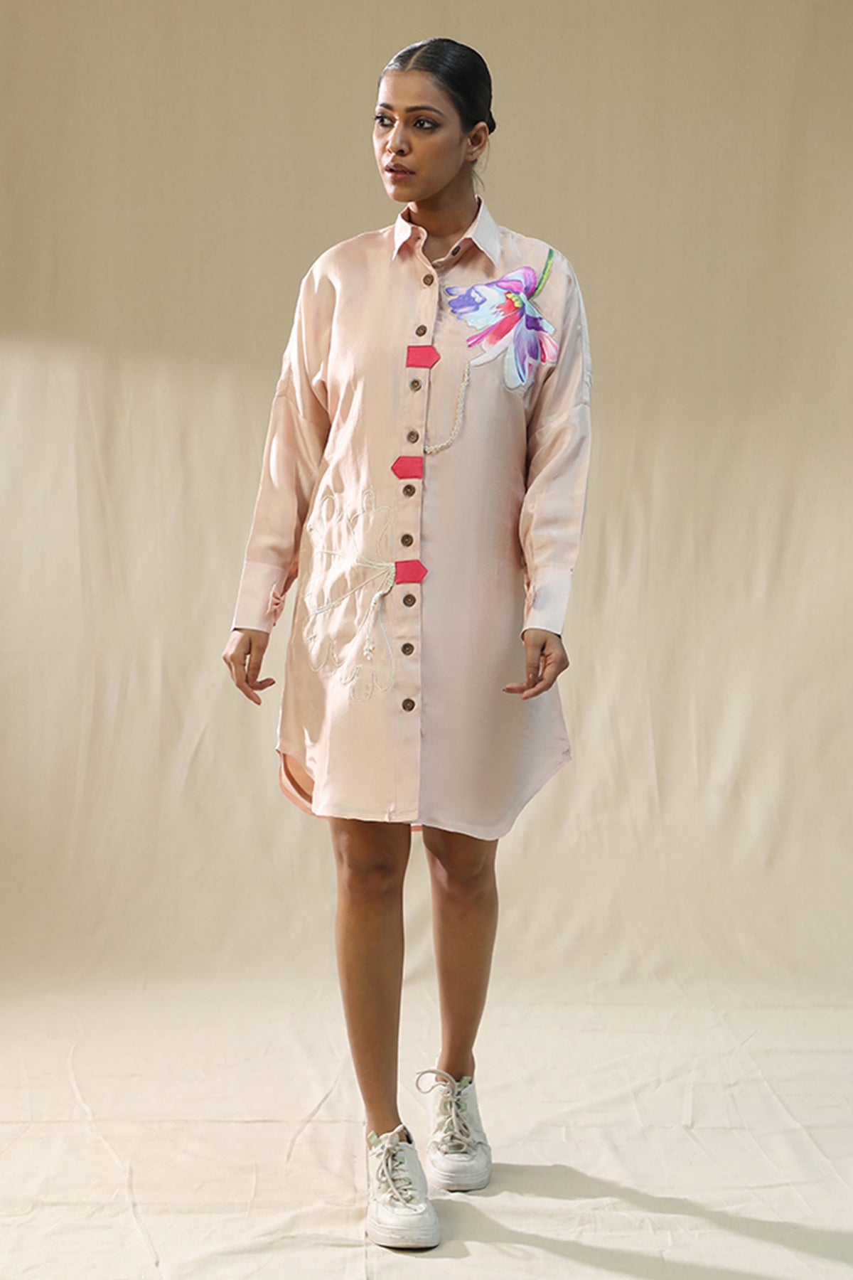 Pink Floral Handpainted Dress