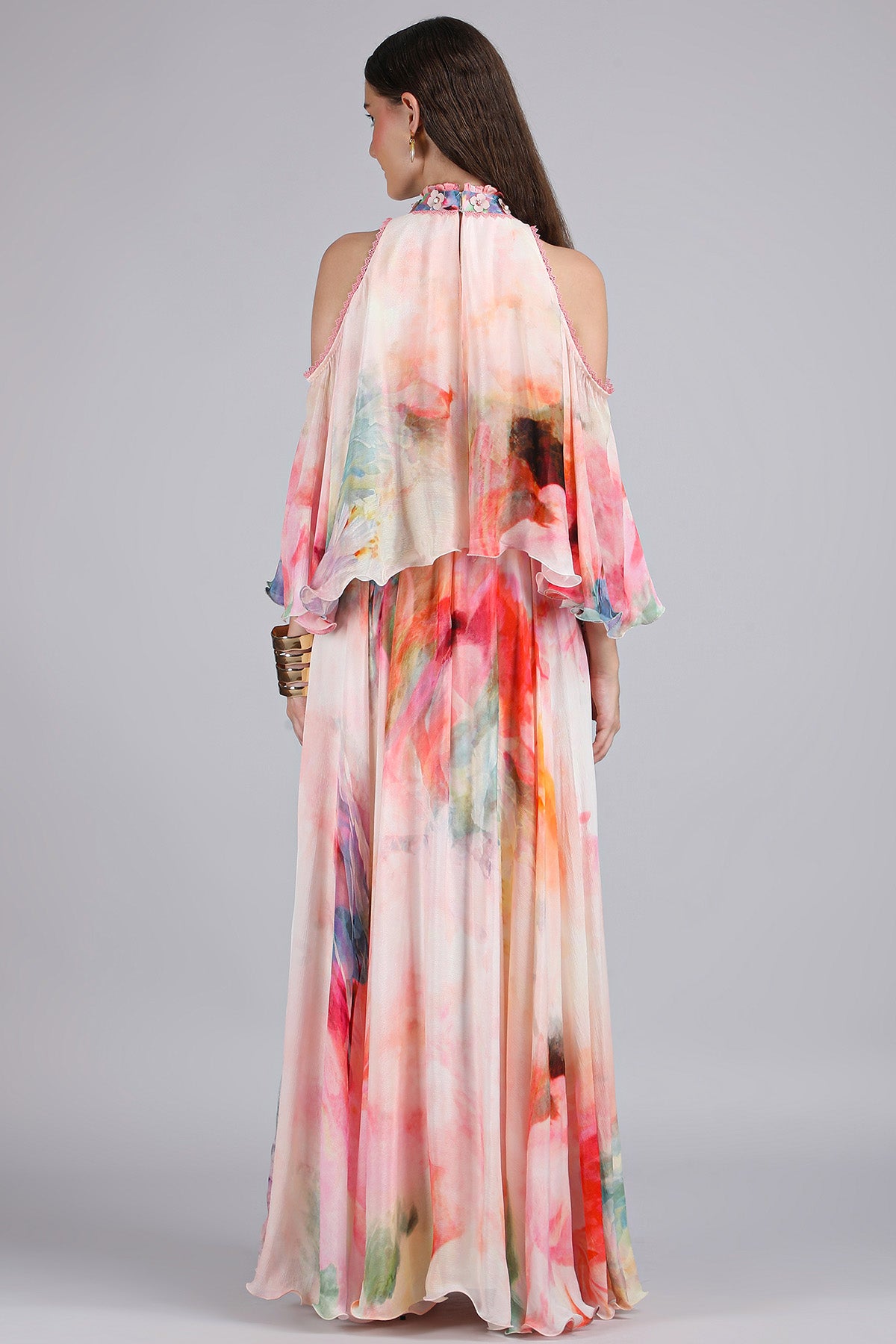 Pink Floral Maze Printed Dress