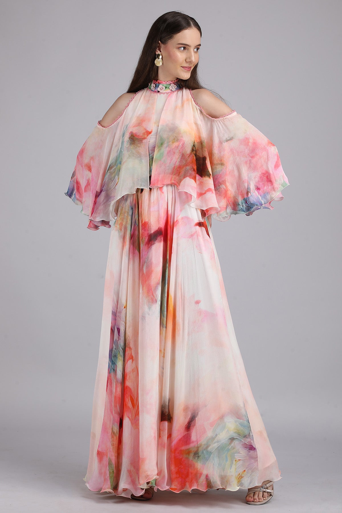 Pink Floral Maze Printed Dress