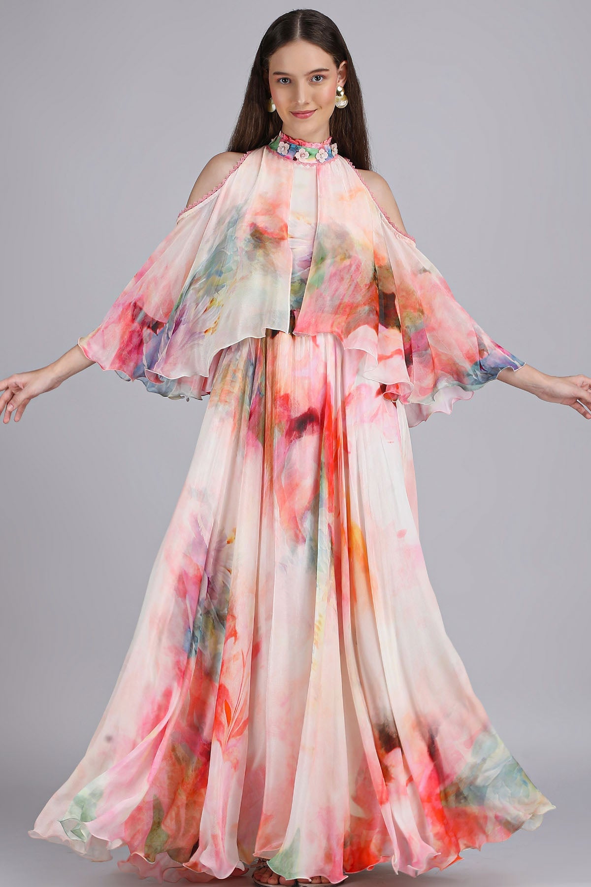 Buy Pink Floral Maze Printed Dress for women by Mandira Wirk online available at scrollnshops