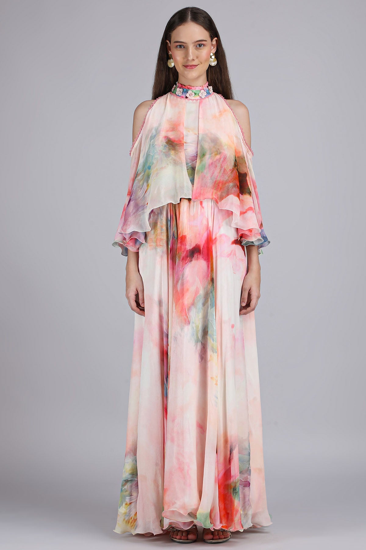 Pink Floral Maze Printed Dress