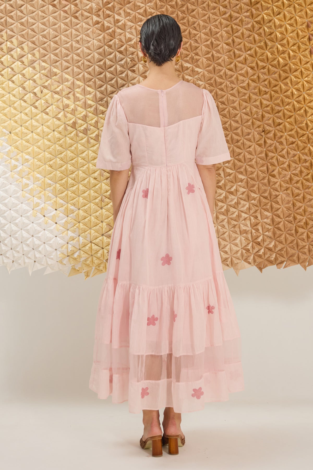 Pink Floral Tiered Maxi Dress