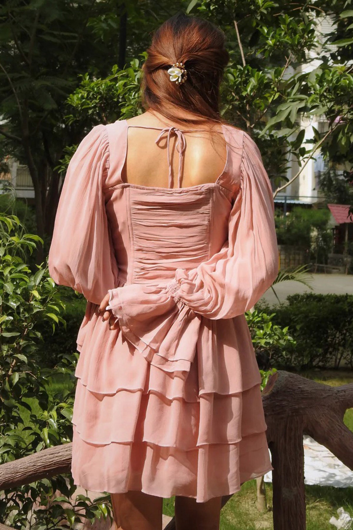 Pink Gather Bustier Mini Dress