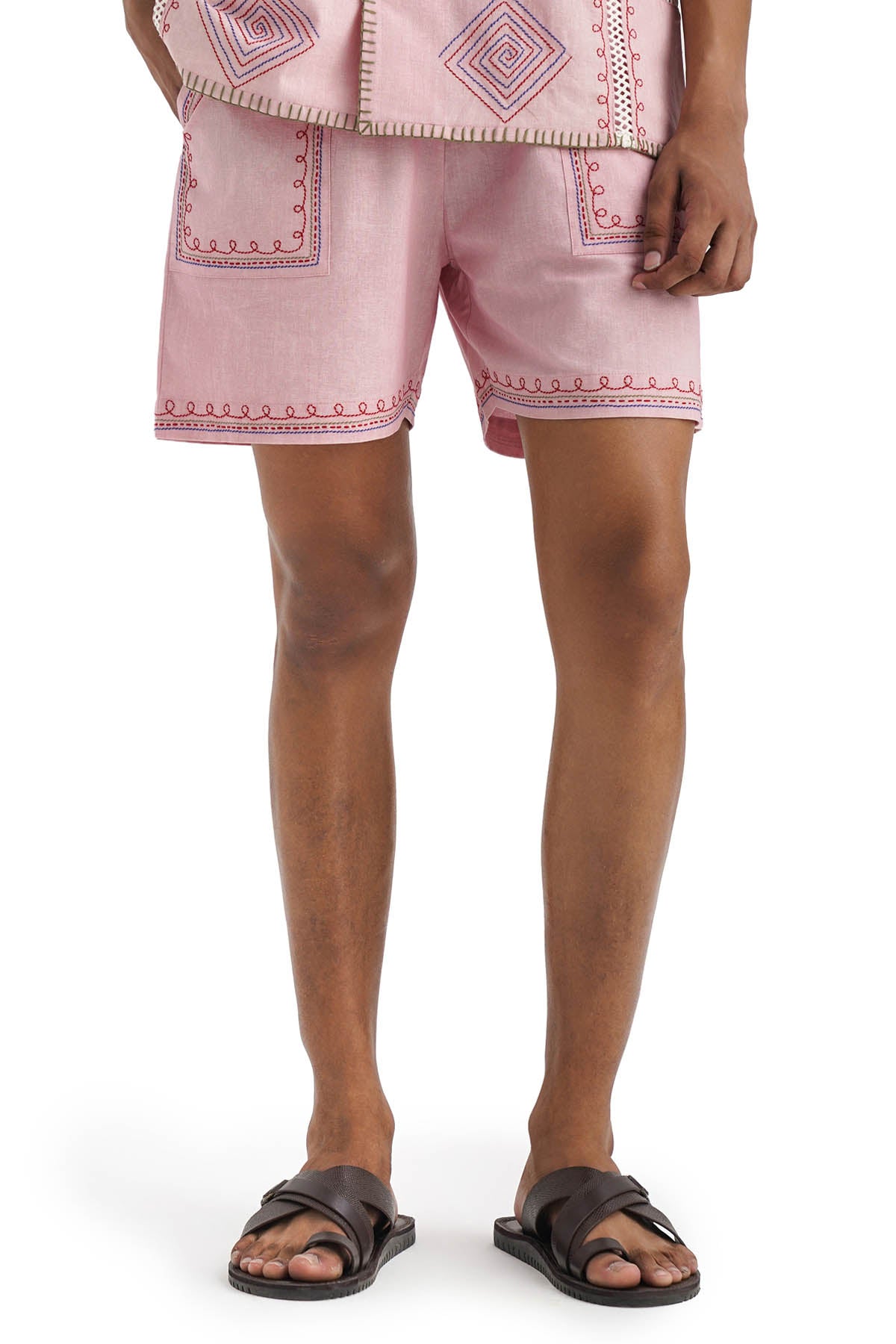 Pink Geometric Shirt & Shorts