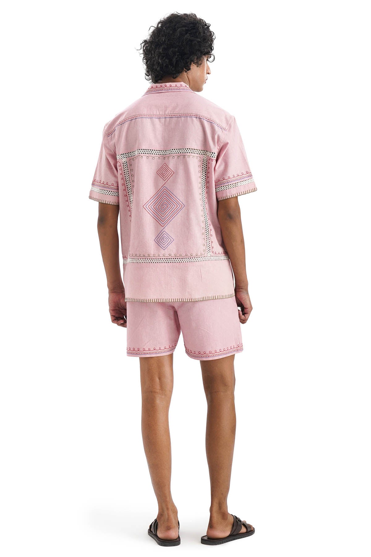 Pink Geometric Shirt & Shorts