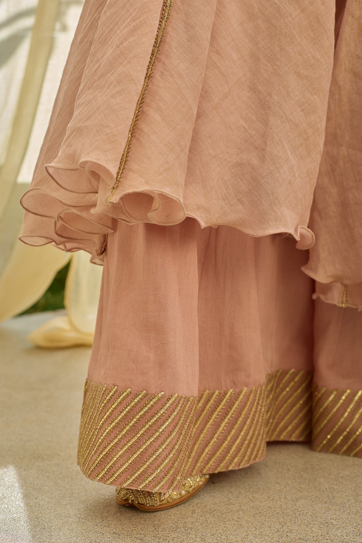 Pink Gota Applique Anarkali Set