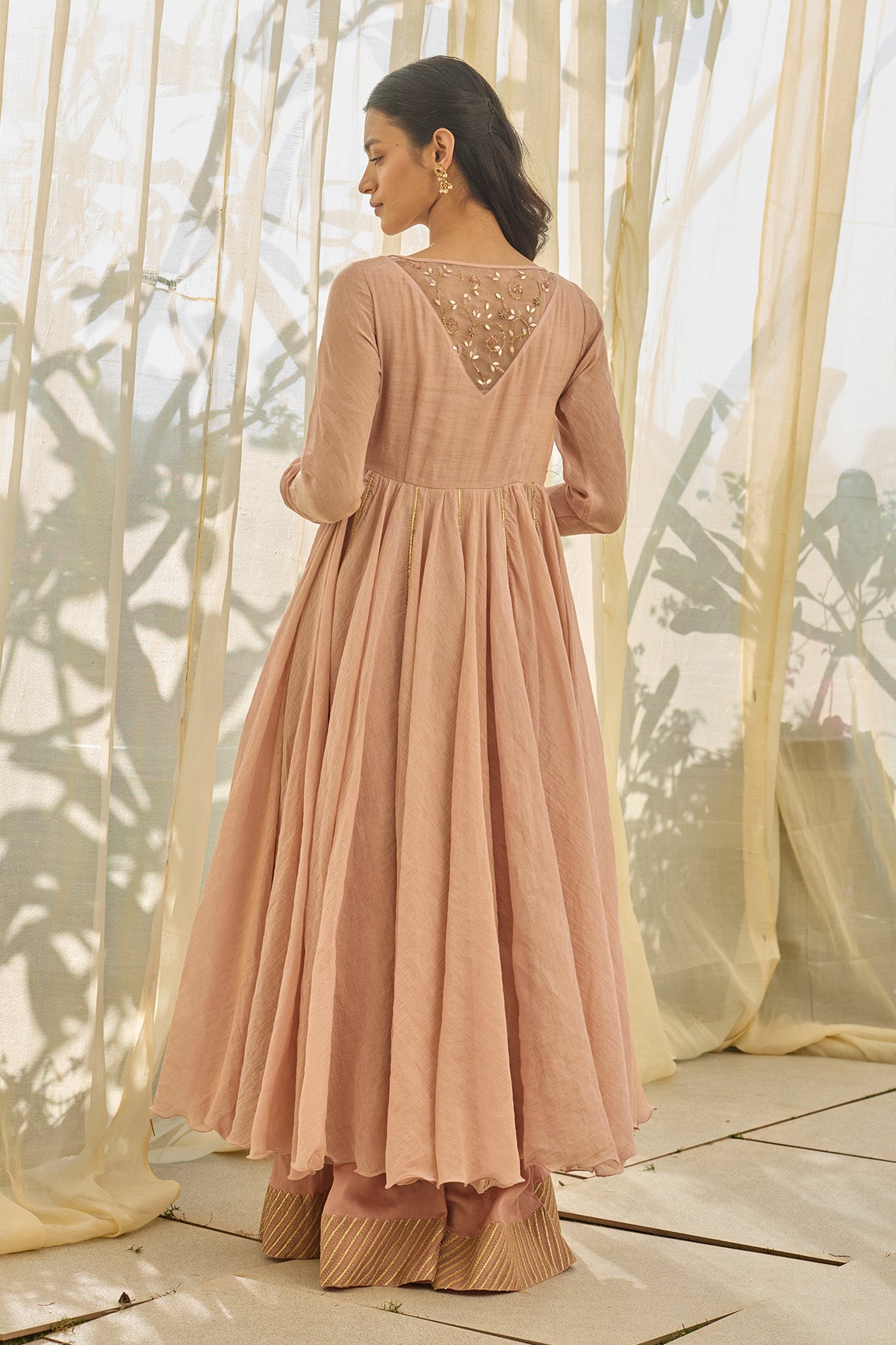 Pink Gota Applique Anarkali Set