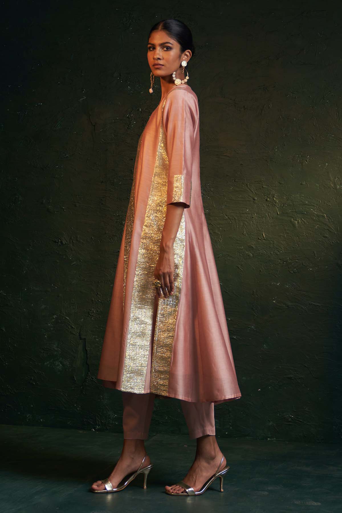 Pink Gota Embroidered Kurta Set