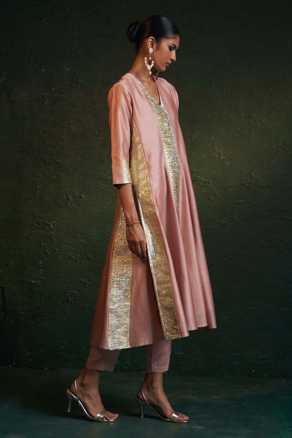 Pink Gota Embroidered Kurta Set