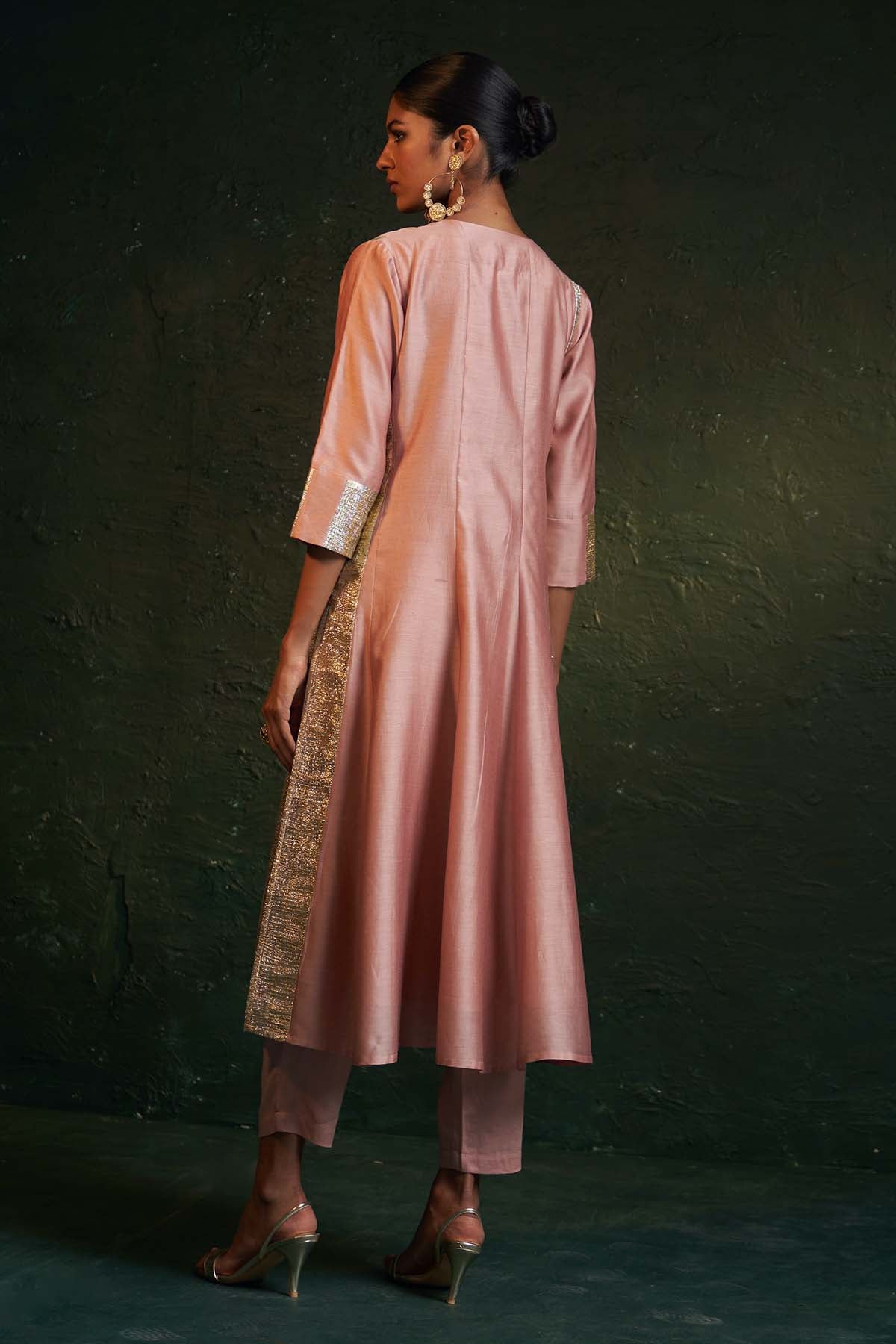 Pink Gota Embroidered Kurta Set