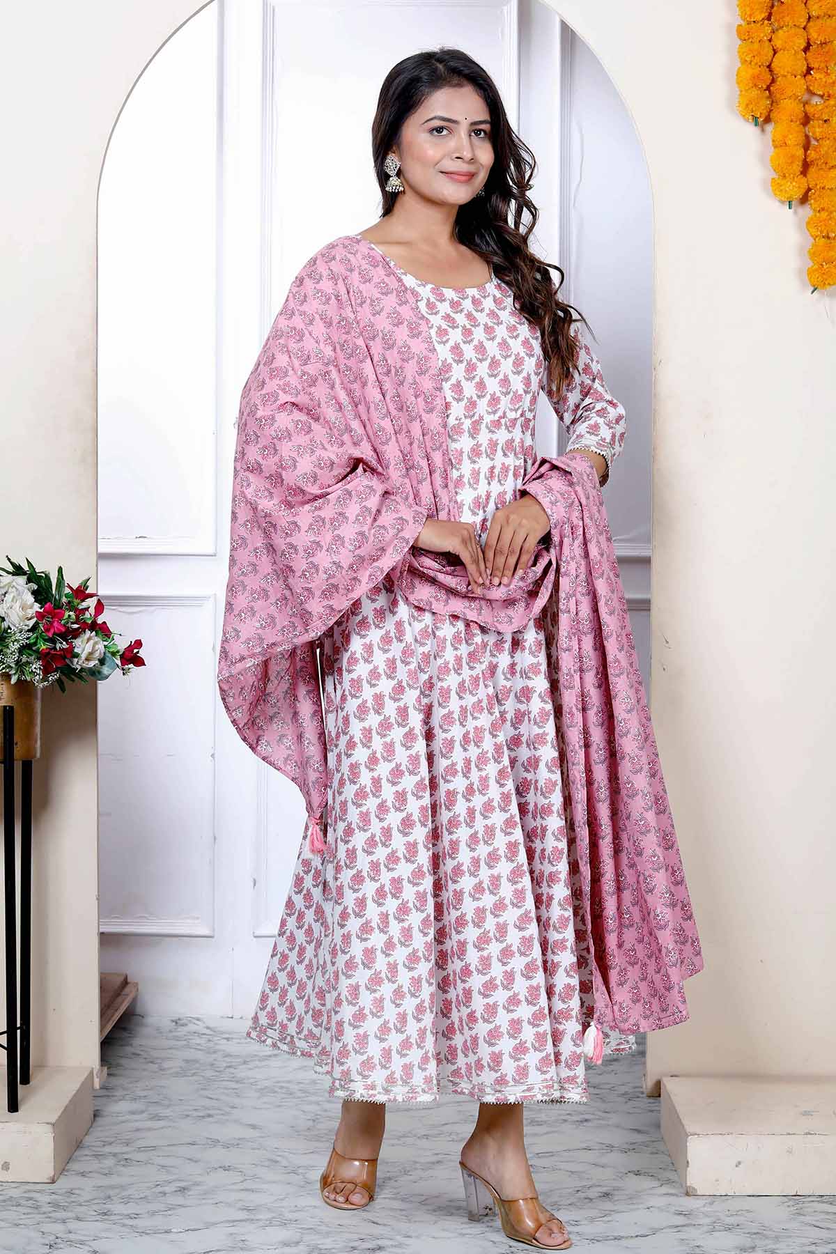 Pink Gota Patti Kurta & Dupatta