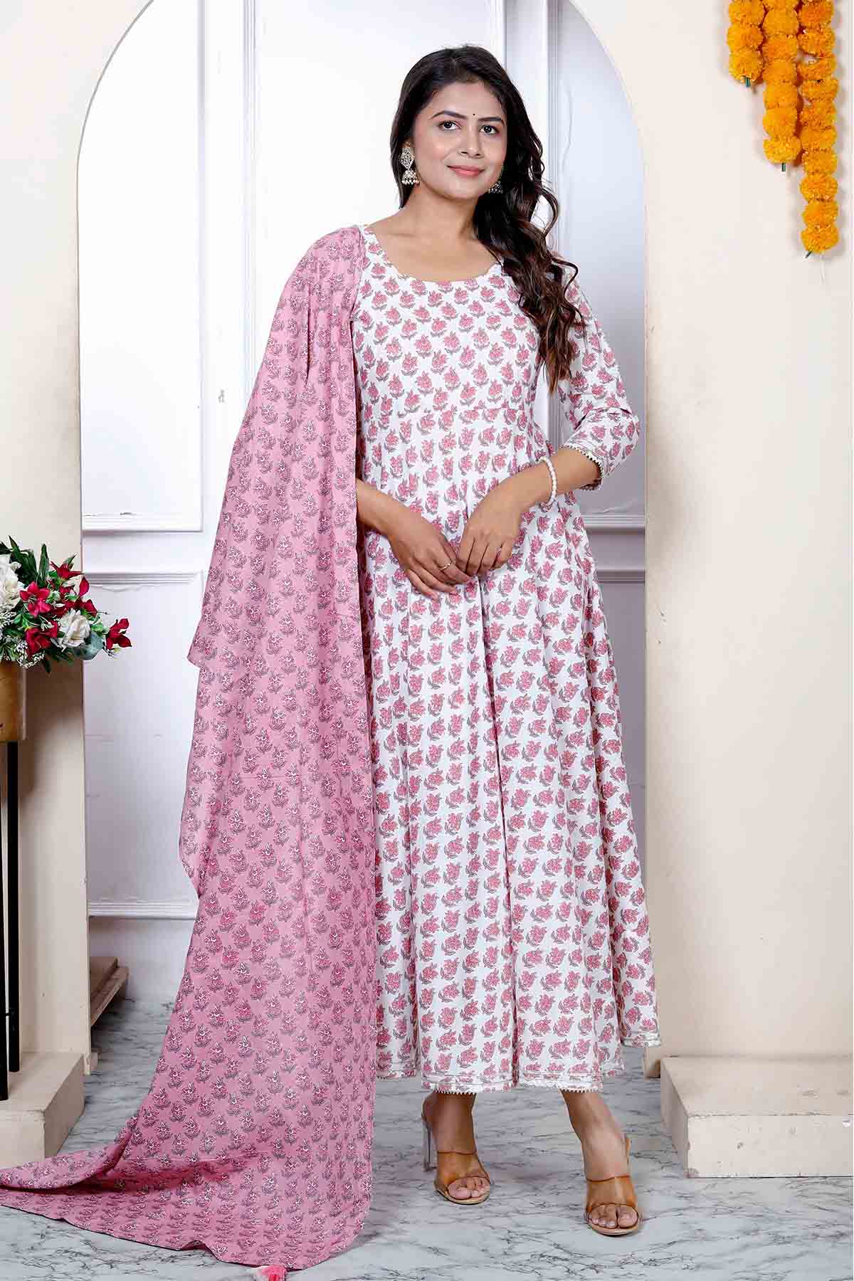 Pink Gota Patti Kurta & Dupatta