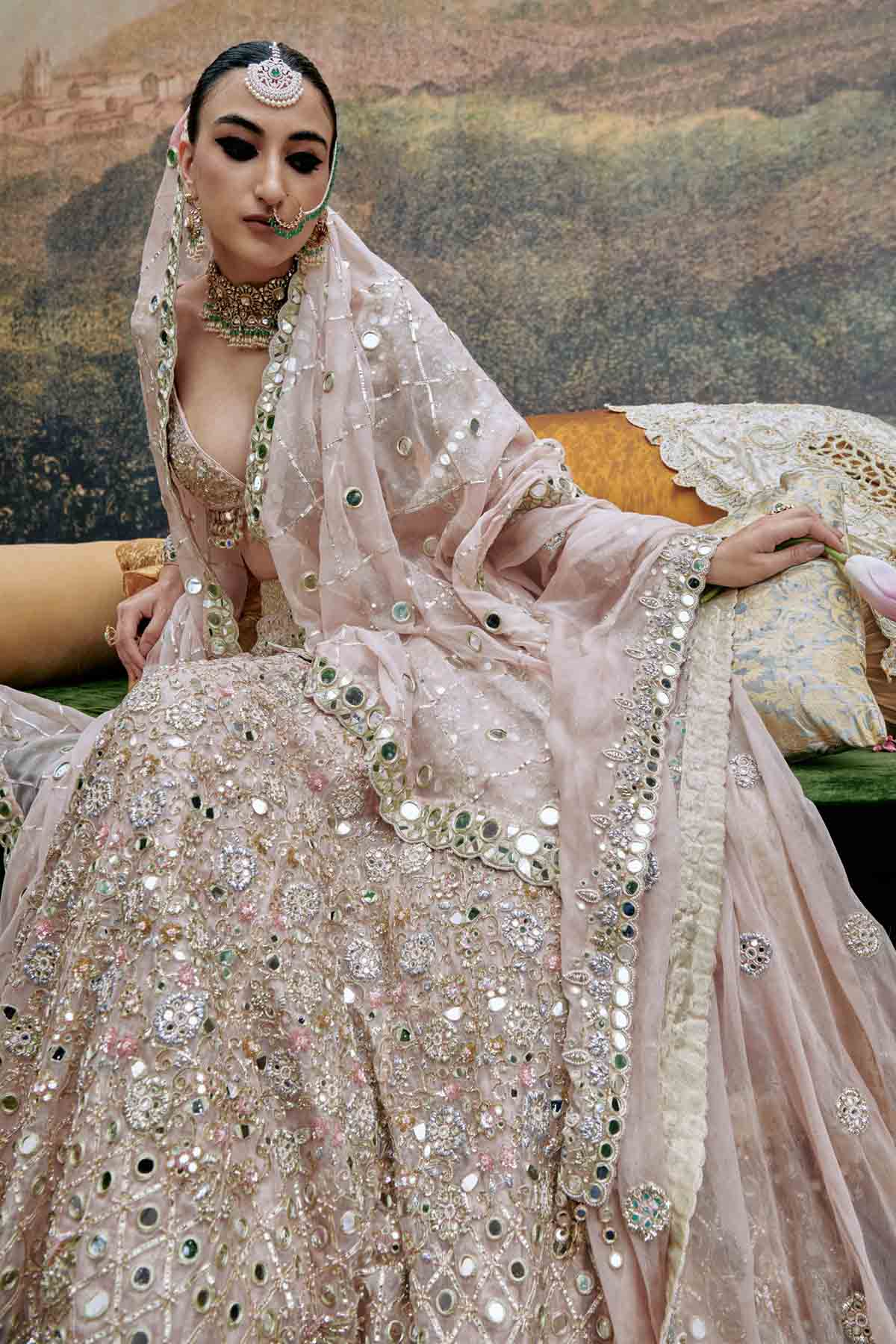 Pink Gota Patti Work Lehenga Set