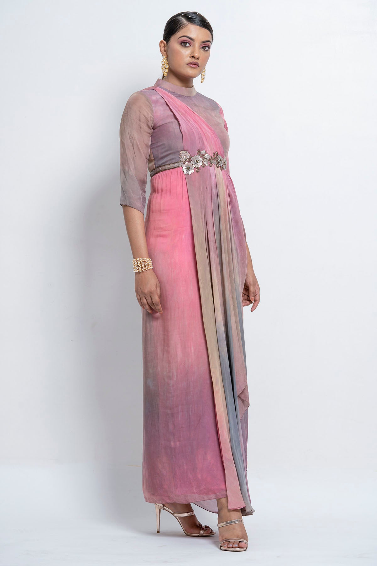 Pink & Grey Ombre Gown