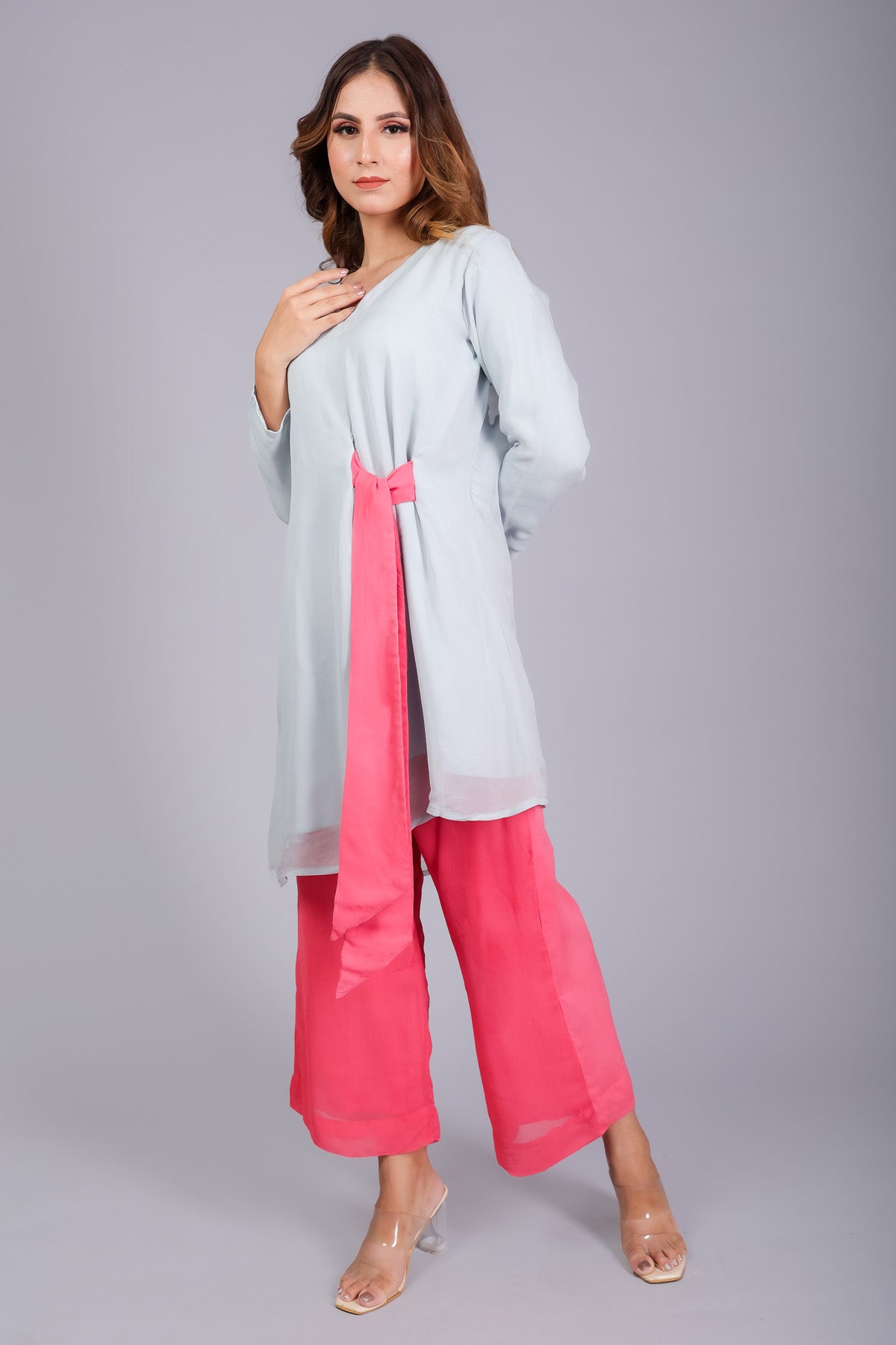 Pink & Grey Knot Fusion & Pants