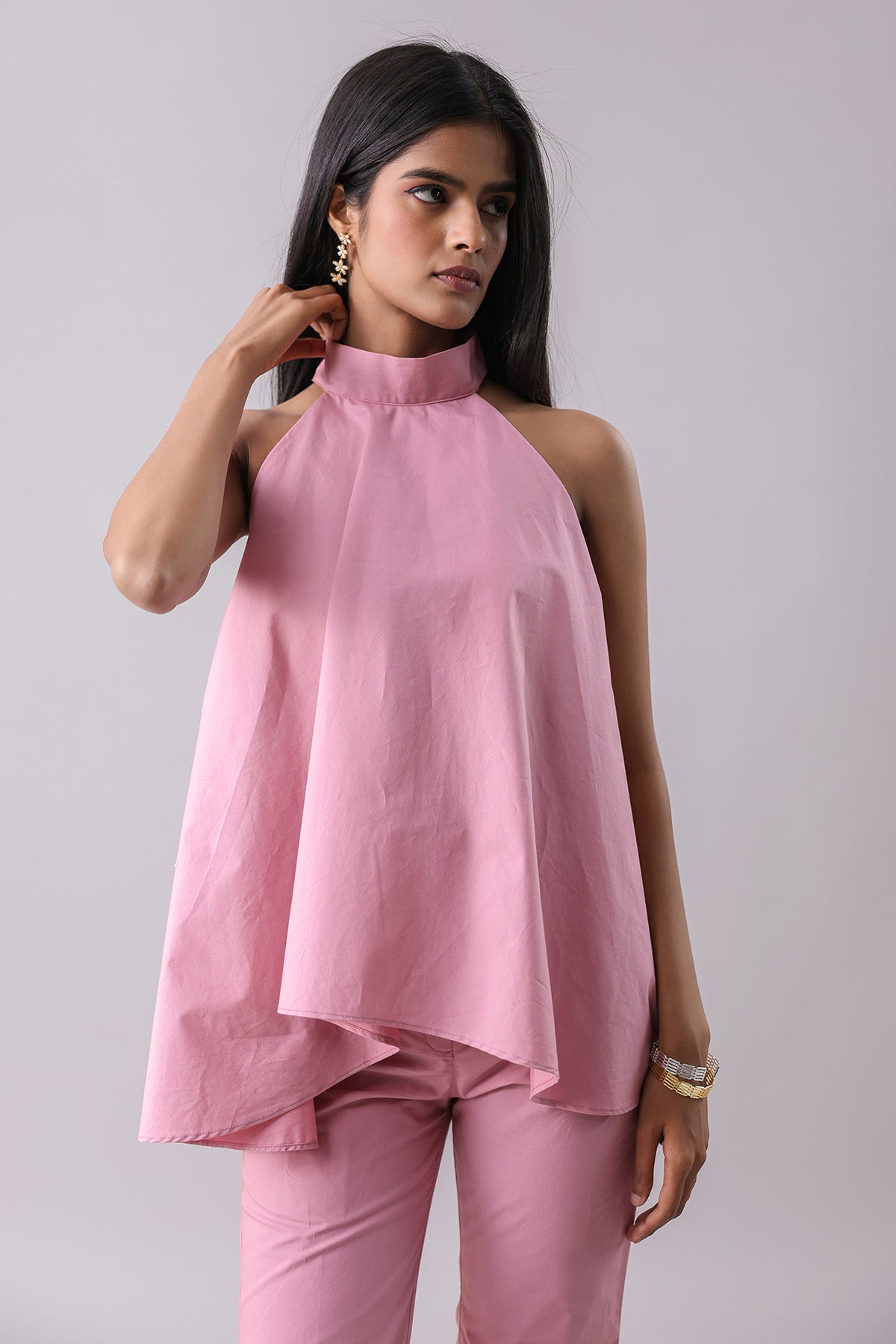 Pink Halter Neck Top & Pants