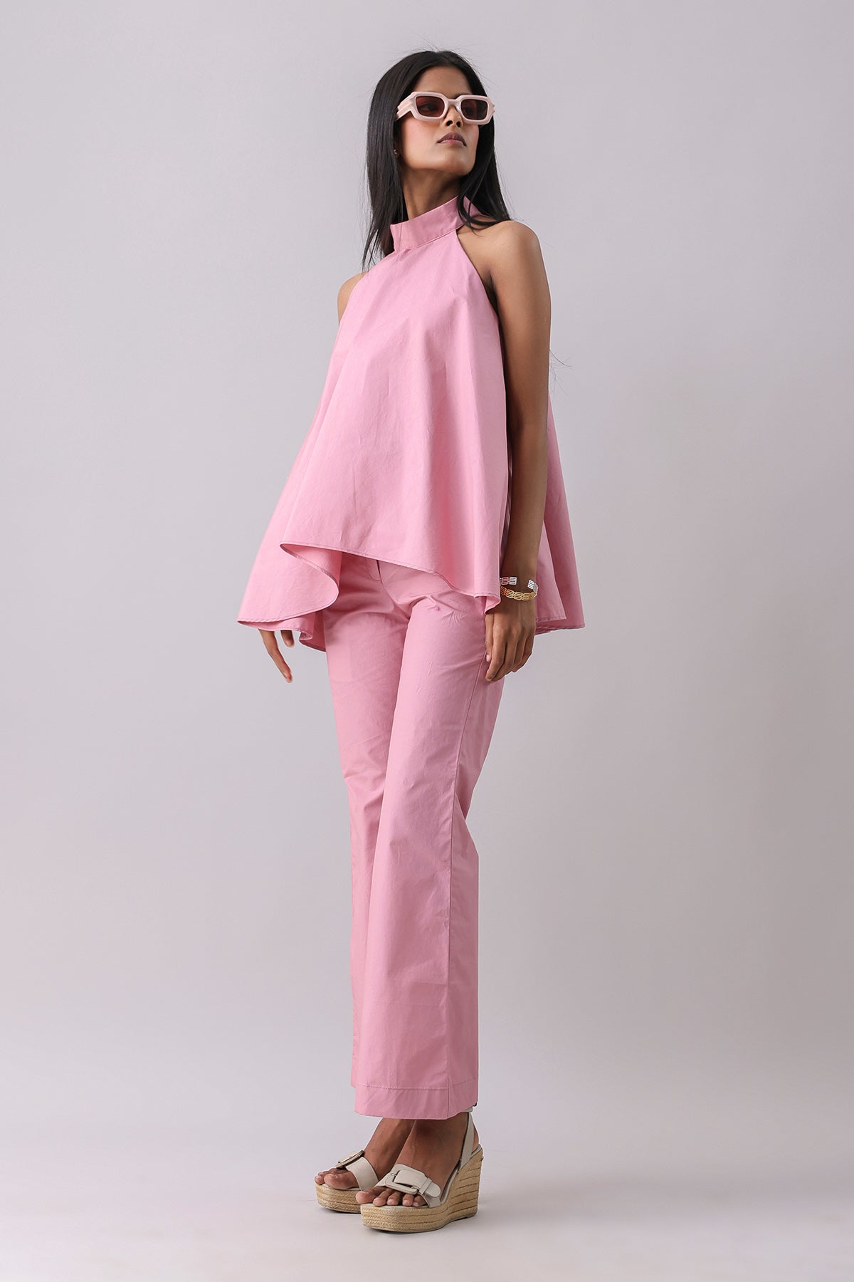 Pink Halter Neck Top & Pants