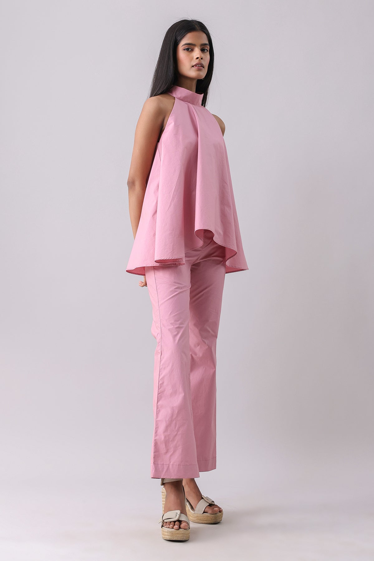 Buy Pink Halter Neck Top & Pants by Why Look West for women online at ScrollnShops