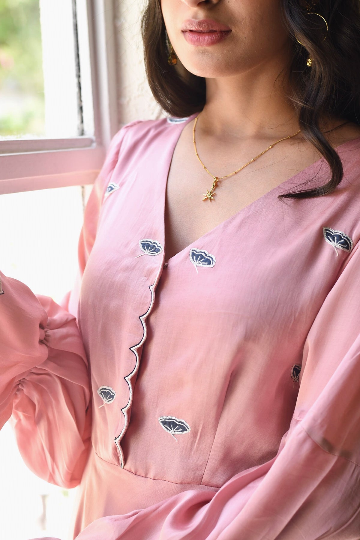 Pink Hand Embroidered Dress