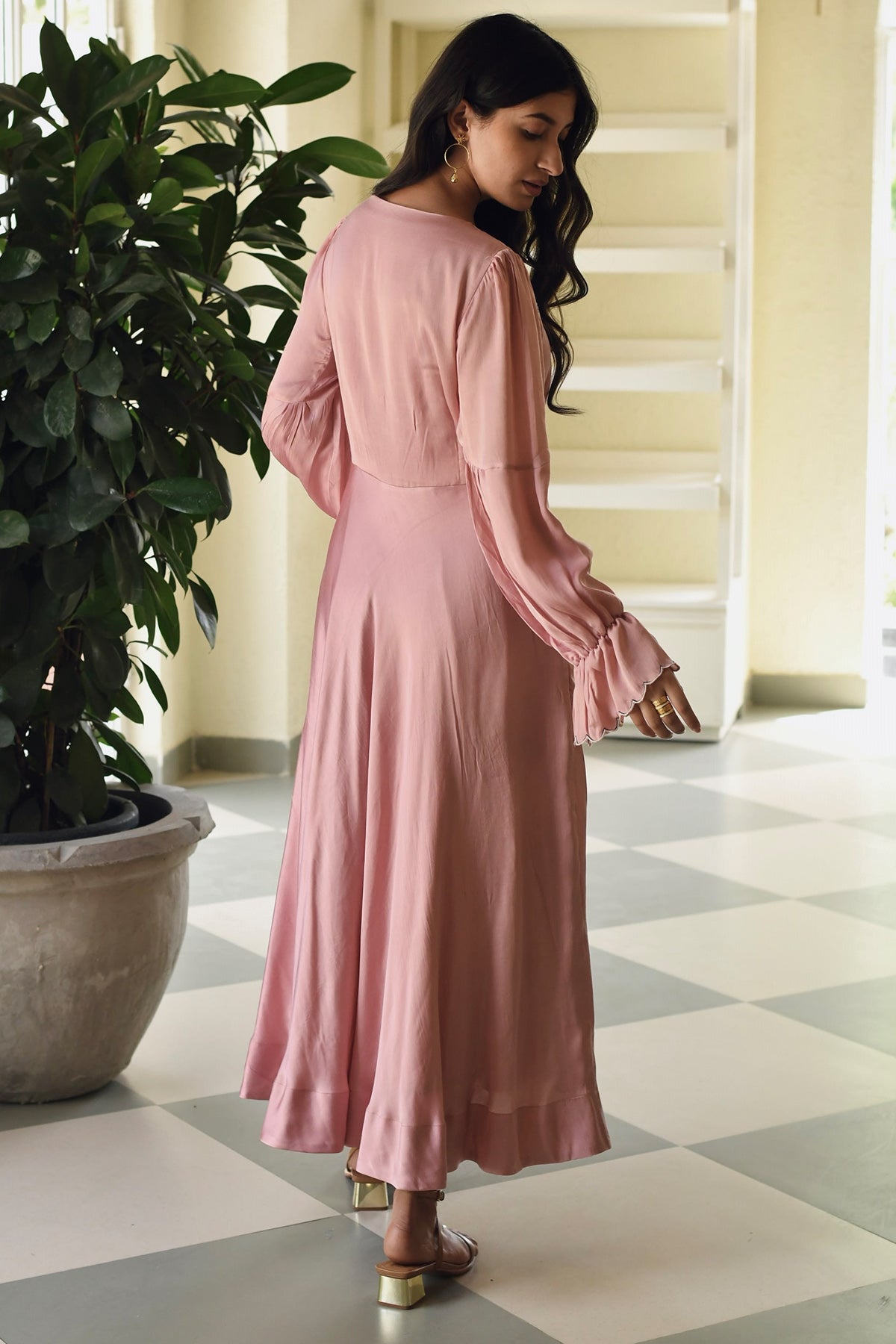 Pink Hand Embroidered Dress