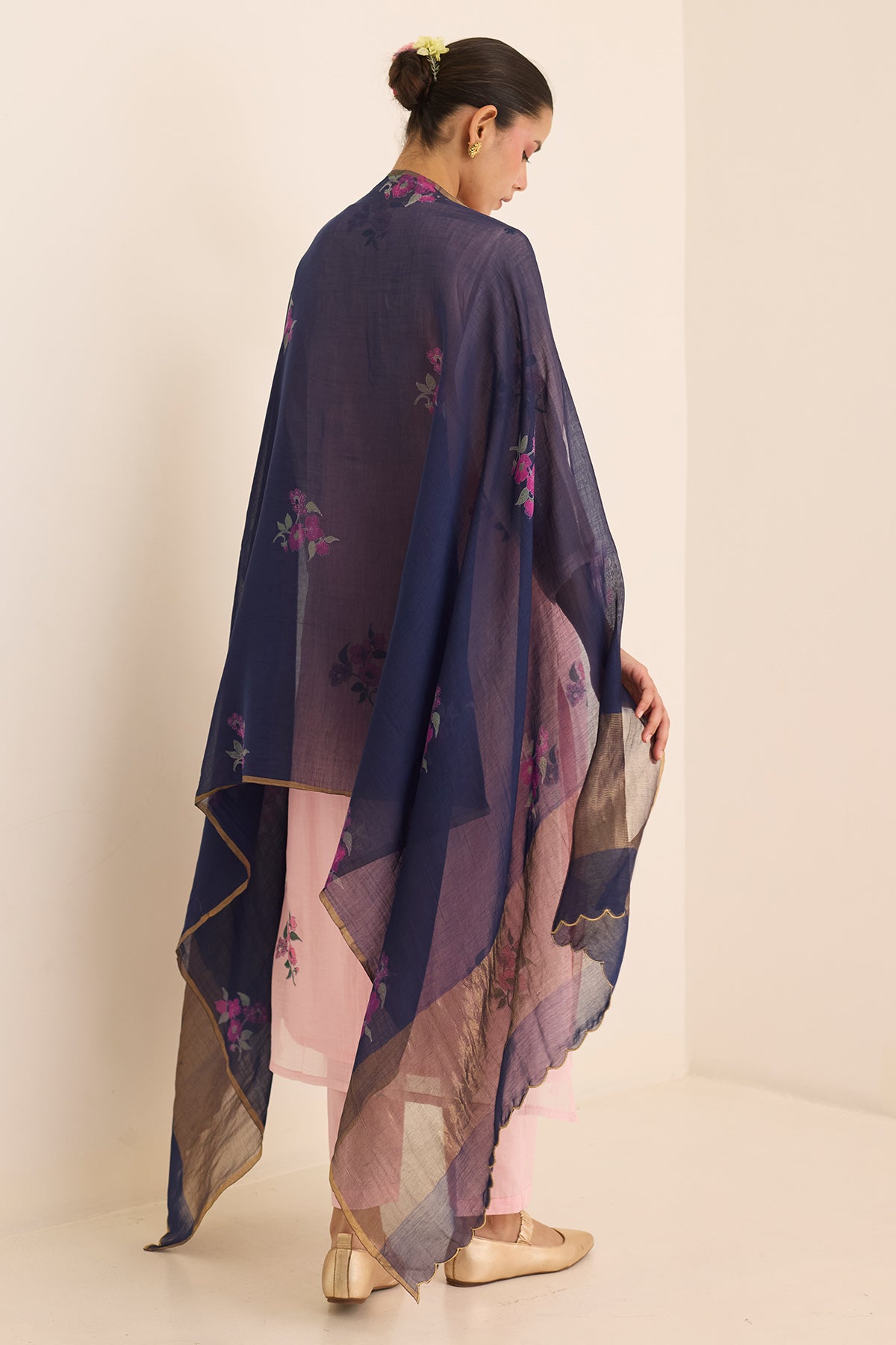 Handblock Print Pink Kurta Set