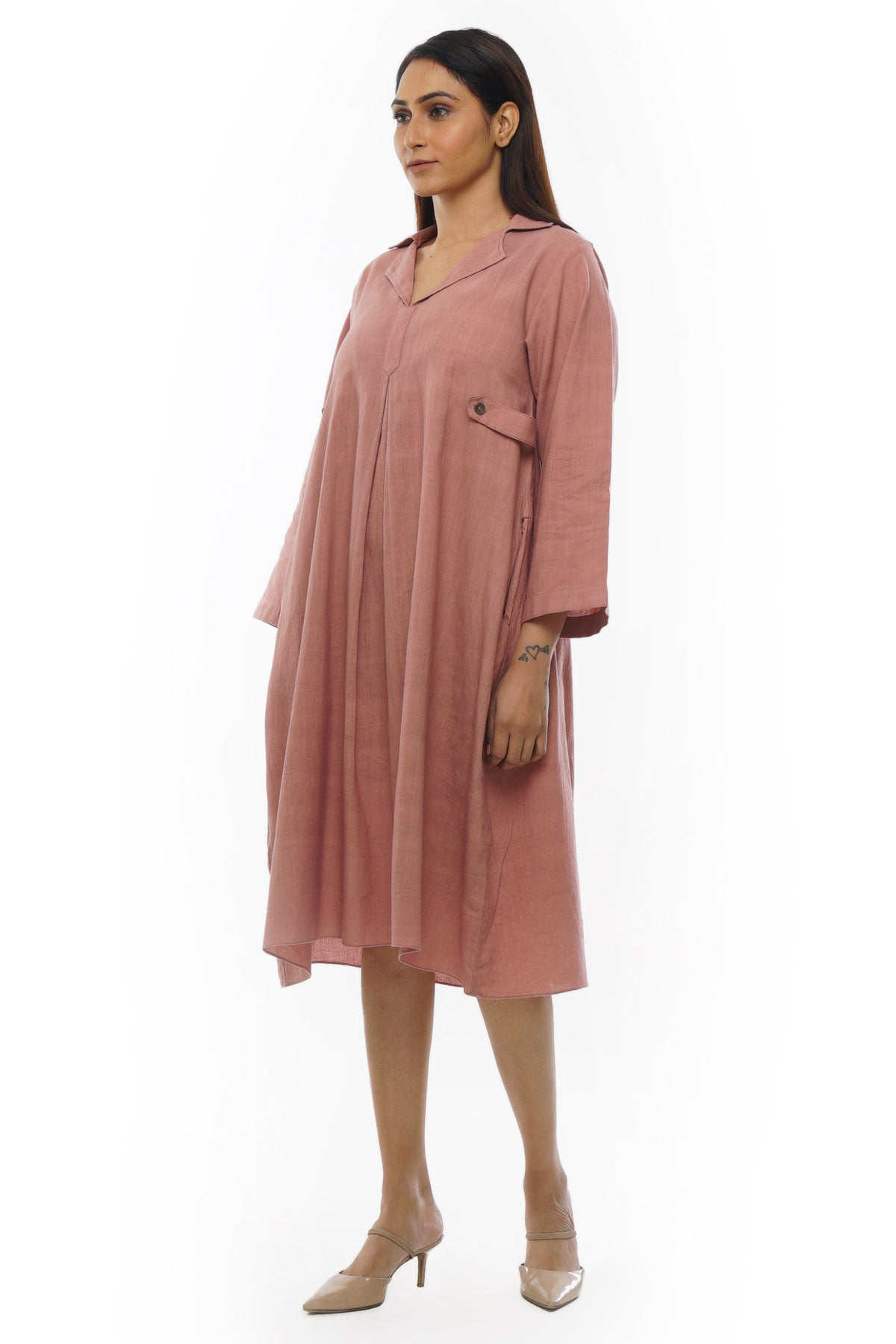 Pink Handwoven Cotton Dress