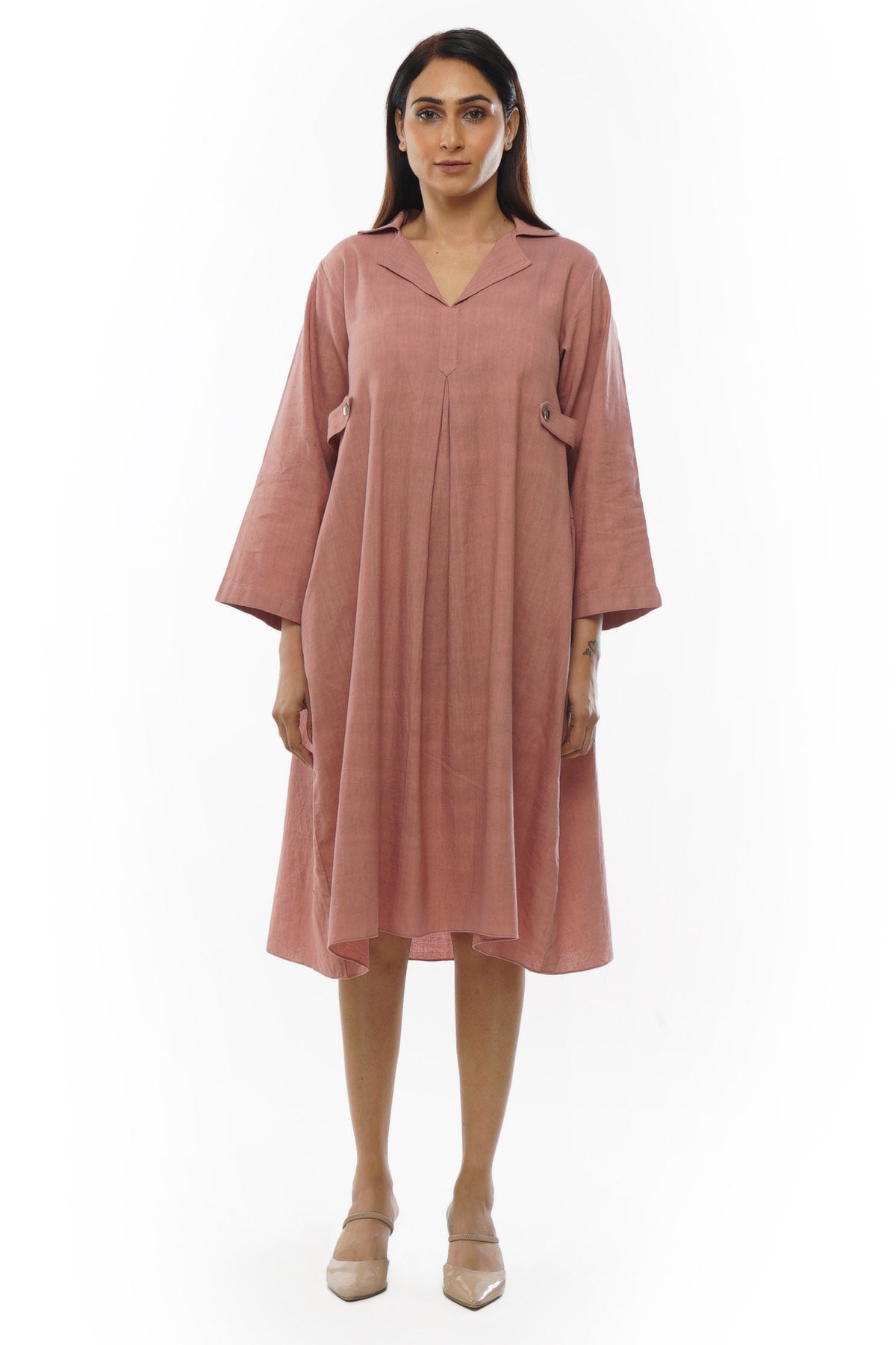 Pink Handwoven Cotton Dress