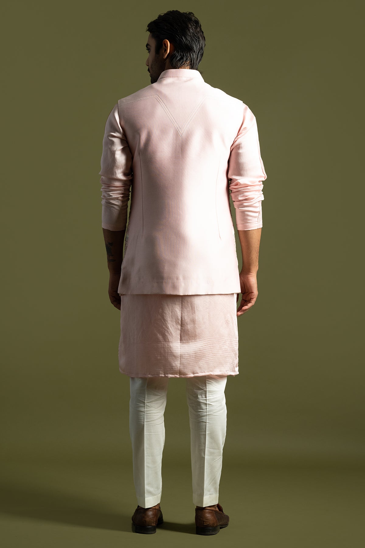 Pink Heavy Chir Work Kurta Set