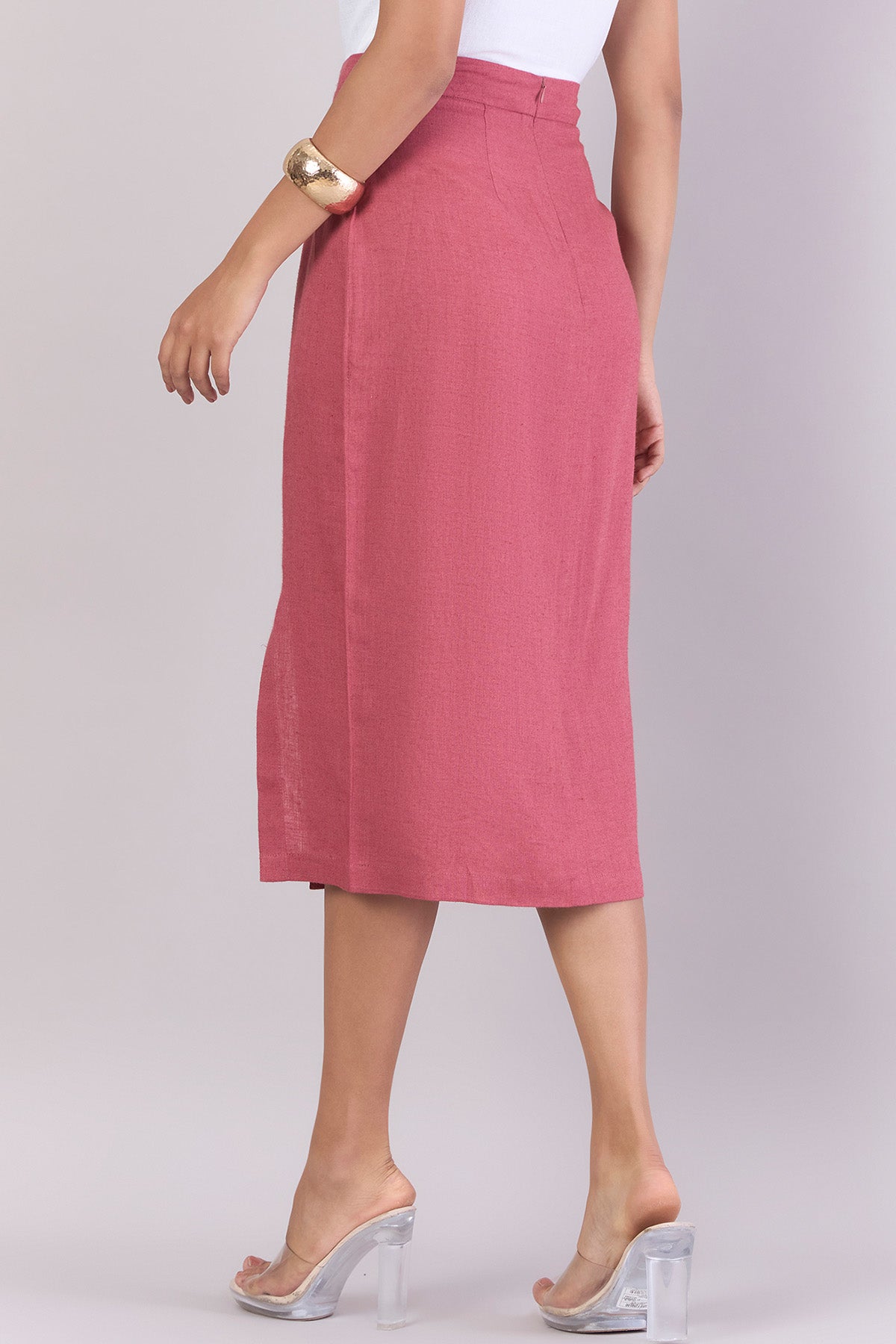 Pink High Waisted A-Line Skirt