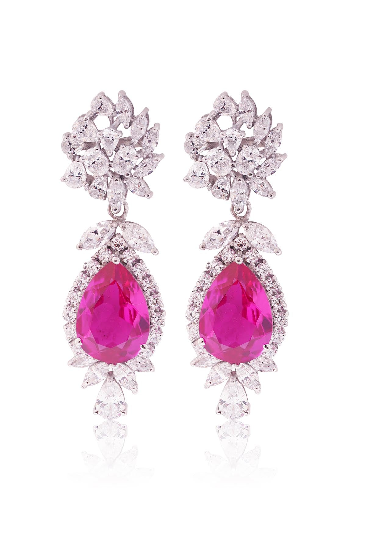 Buy Pink Imperial Dangler Earrings by Prata for women online at ScrollnShops