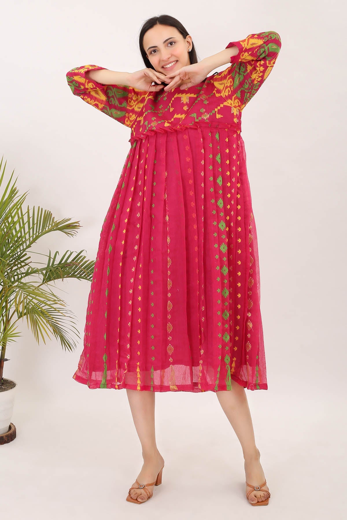 Buy Simply Kitsch Pink Dress for Women online available at ScrollnShops