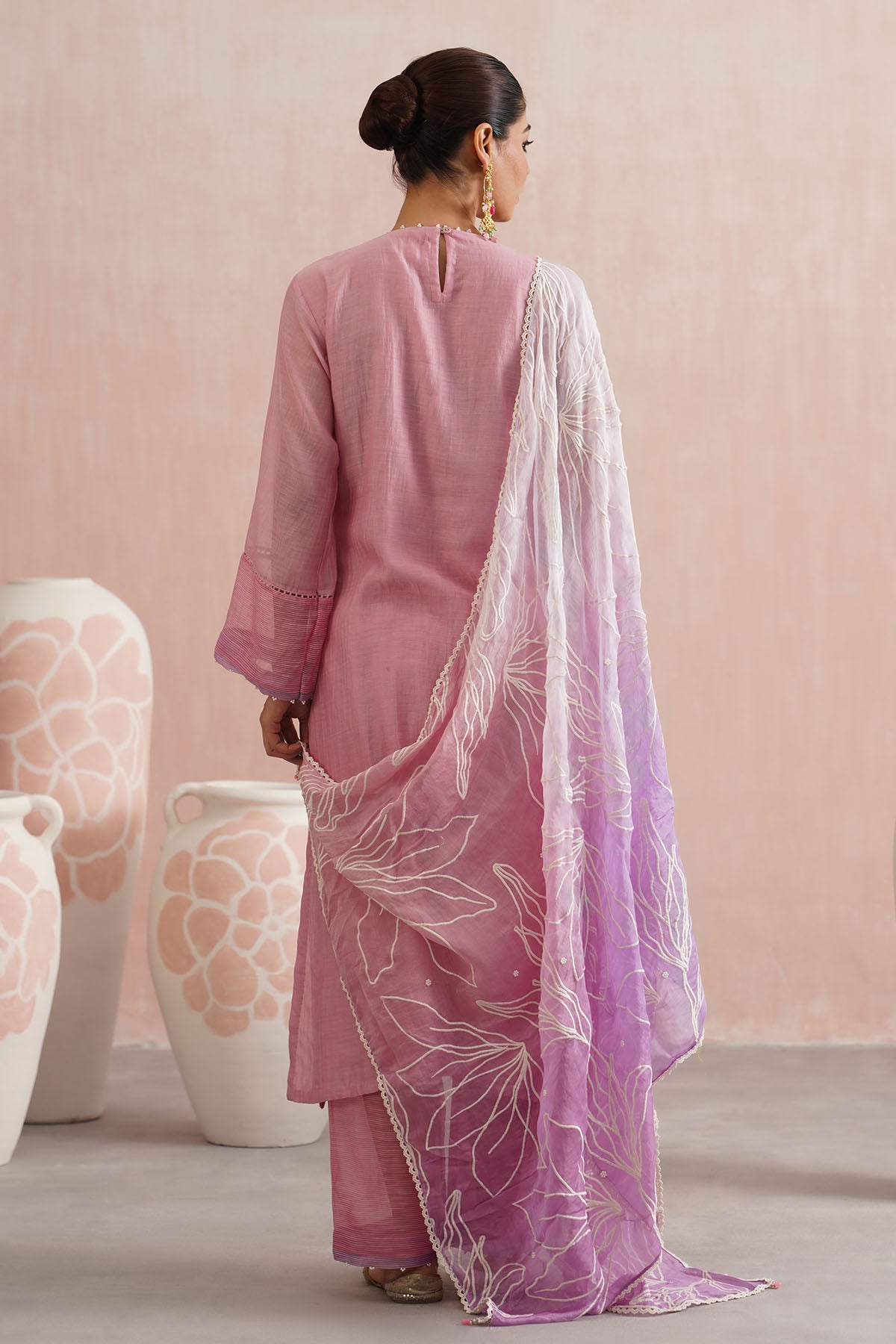 Pink Jewel Embroidered Kurta Set