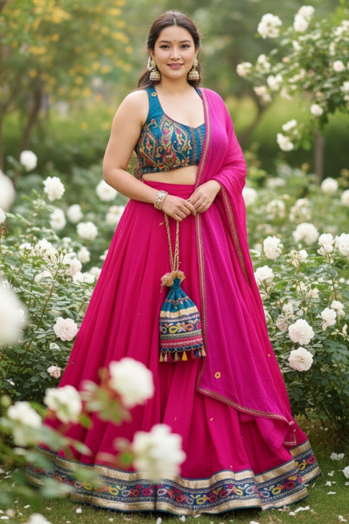 Buy Pink Kutchi Motif Lehenga Set for women by Taro online available at scrollnshops