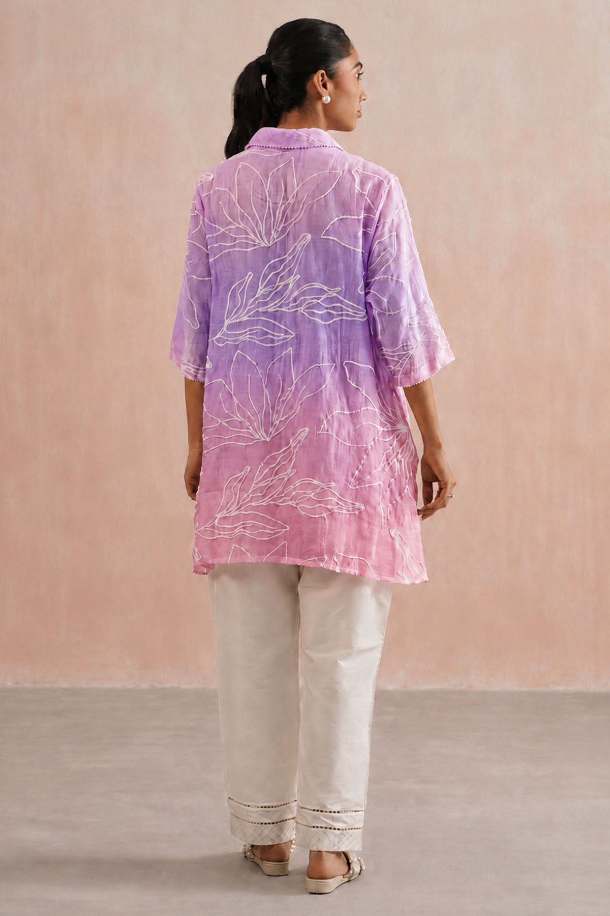 Pink & Lavender Pearl Kurta Set
