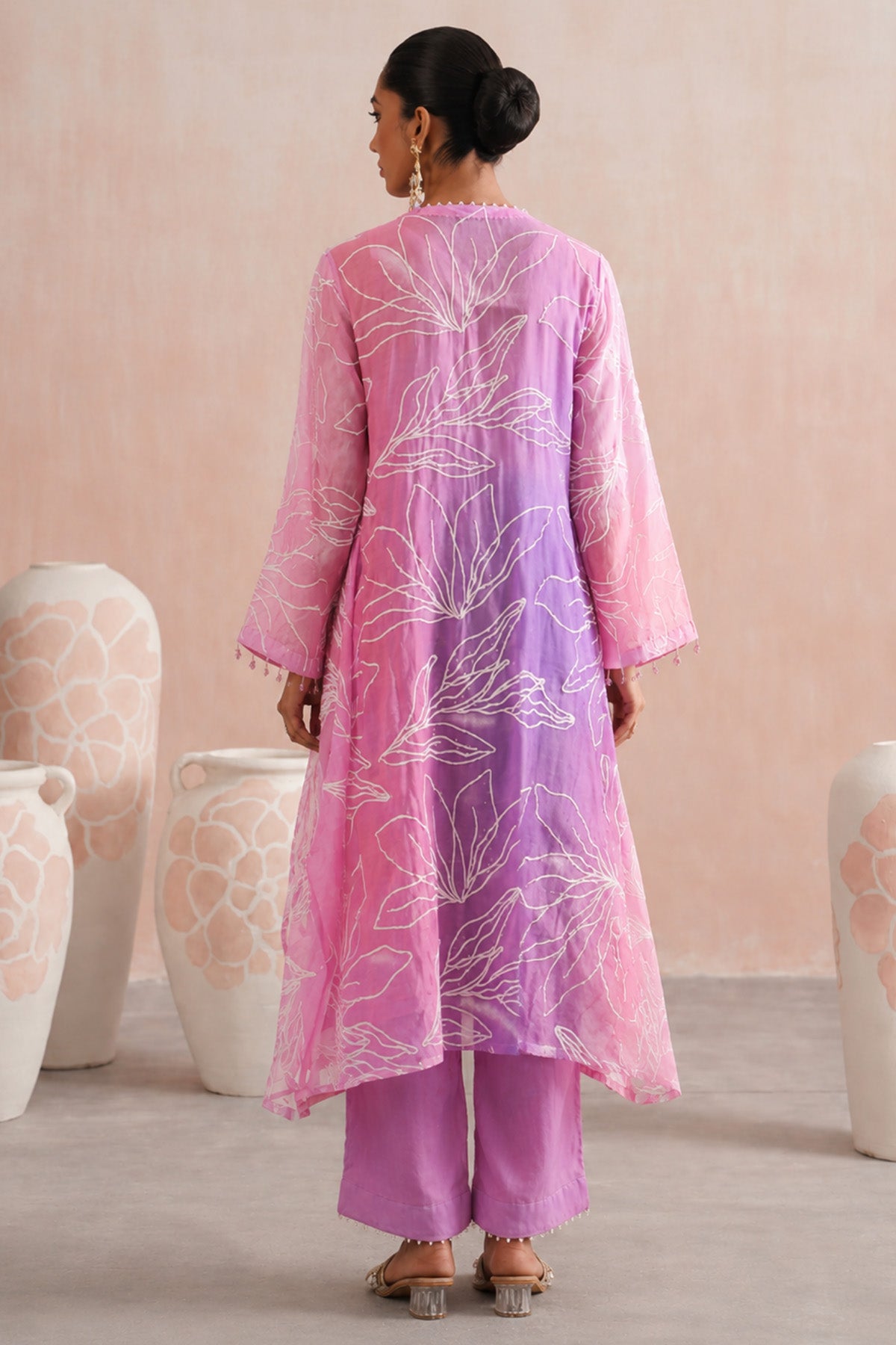 Lavender & Pink Pearl Kurta Set